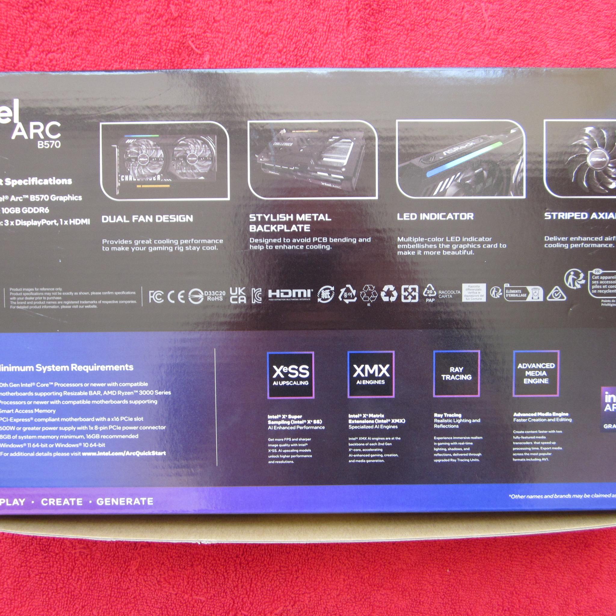 New! ASRock Intel ARC B570 10GB GDDR6 Graphics Card