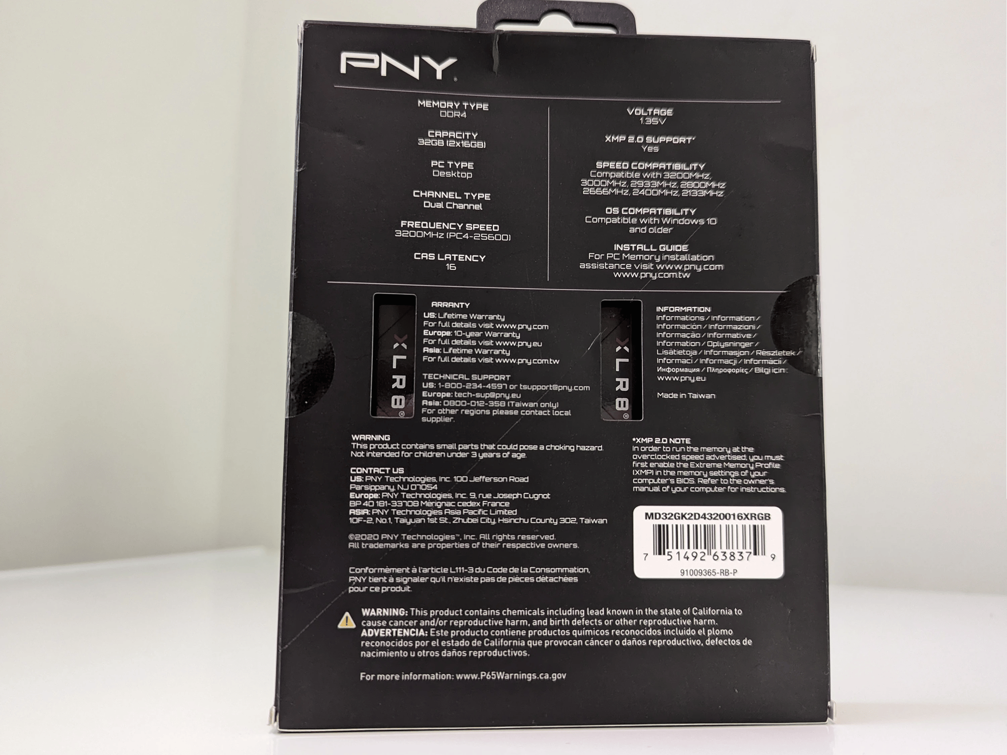 32GB Kit || PNY XLR8 RGB DDR4-3200 CL16