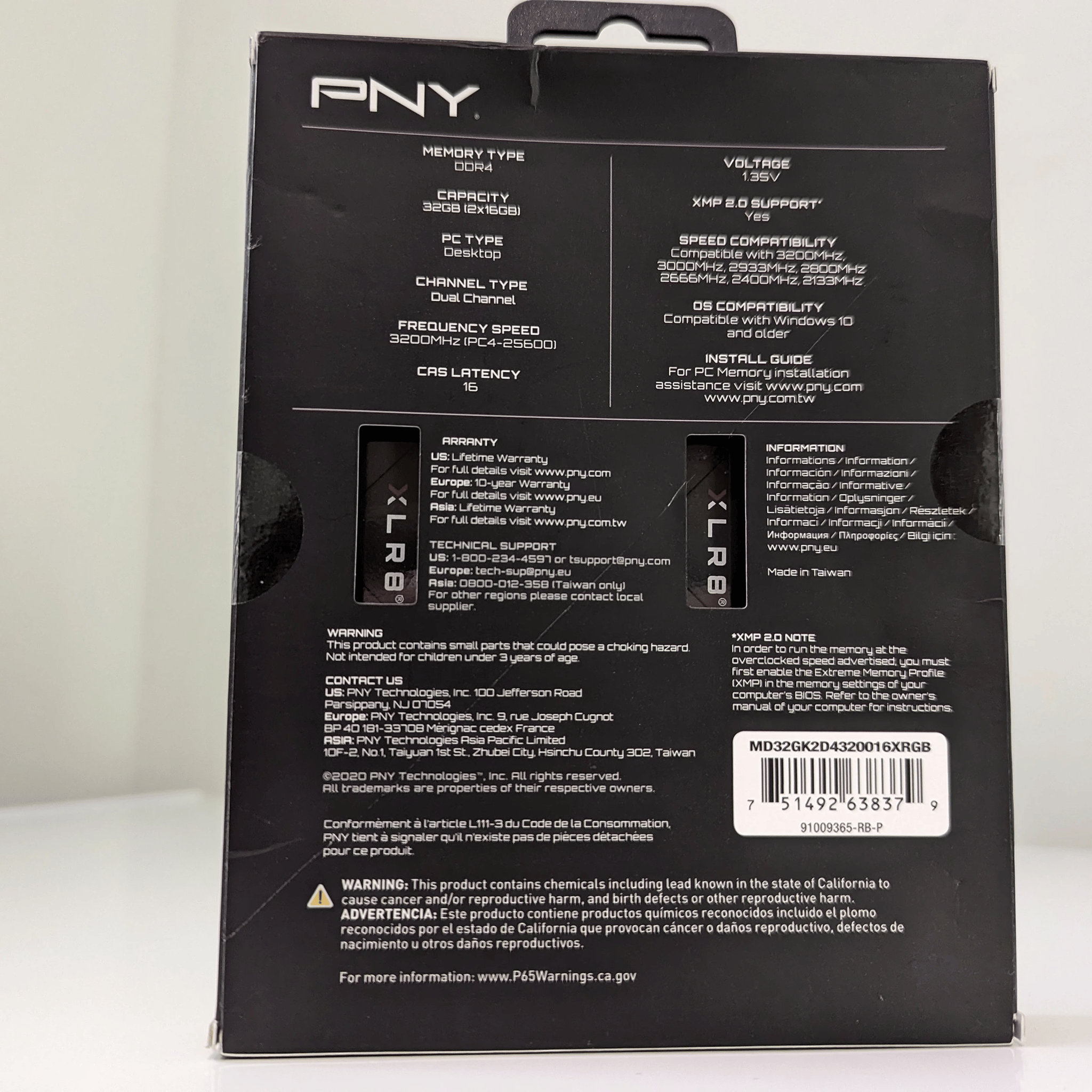 32GB Kit || PNY XLR8 RGB DDR4-3200 CL16