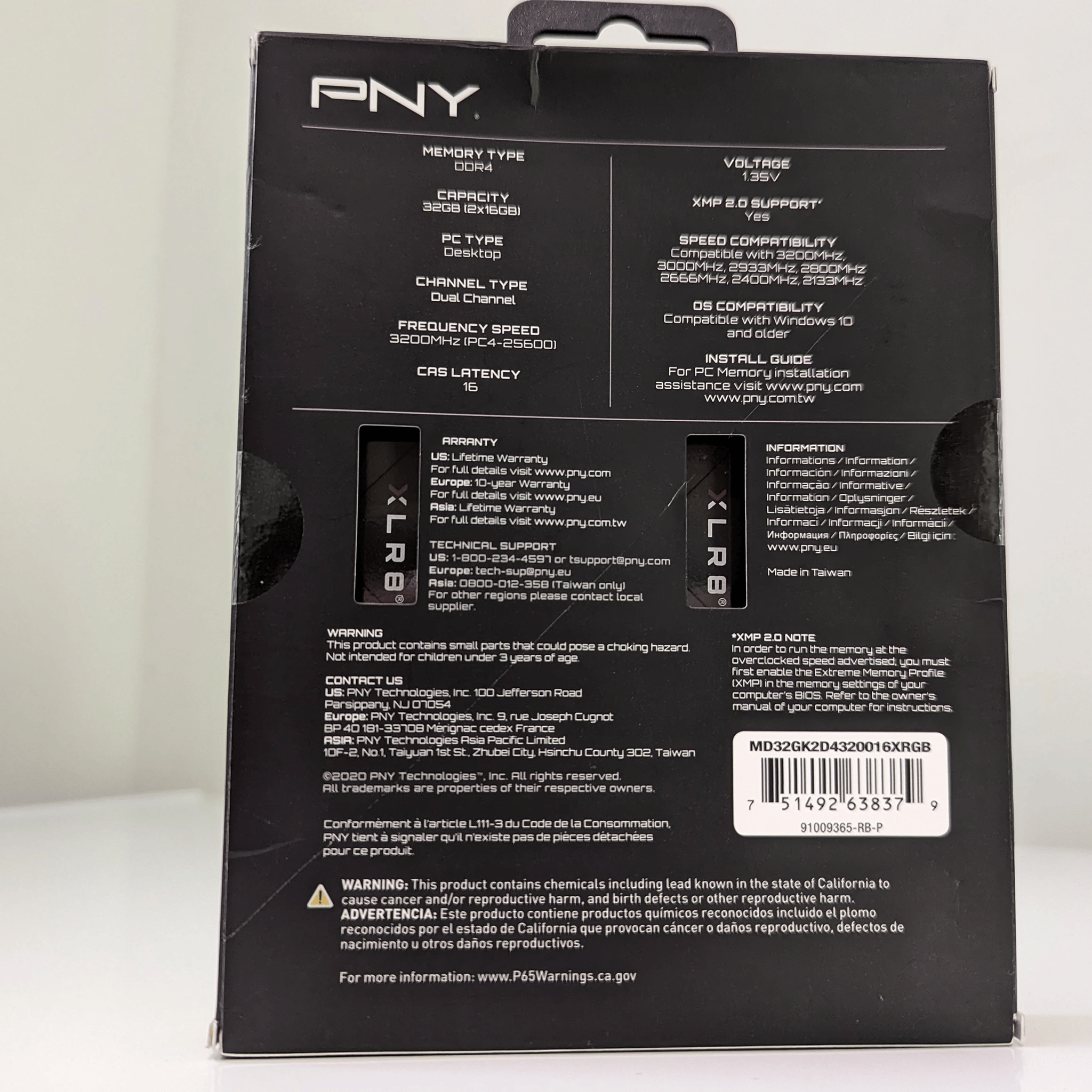 32GB Kit || PNY XLR8 RGB DDR4-3200 CL16