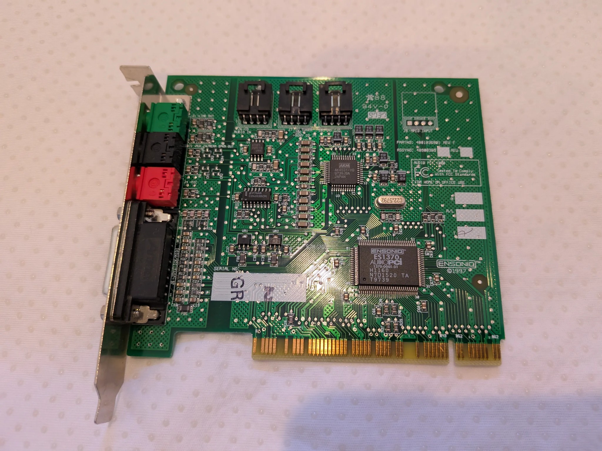 Ensoniq AudioPCI 1000 sound card with ES1370