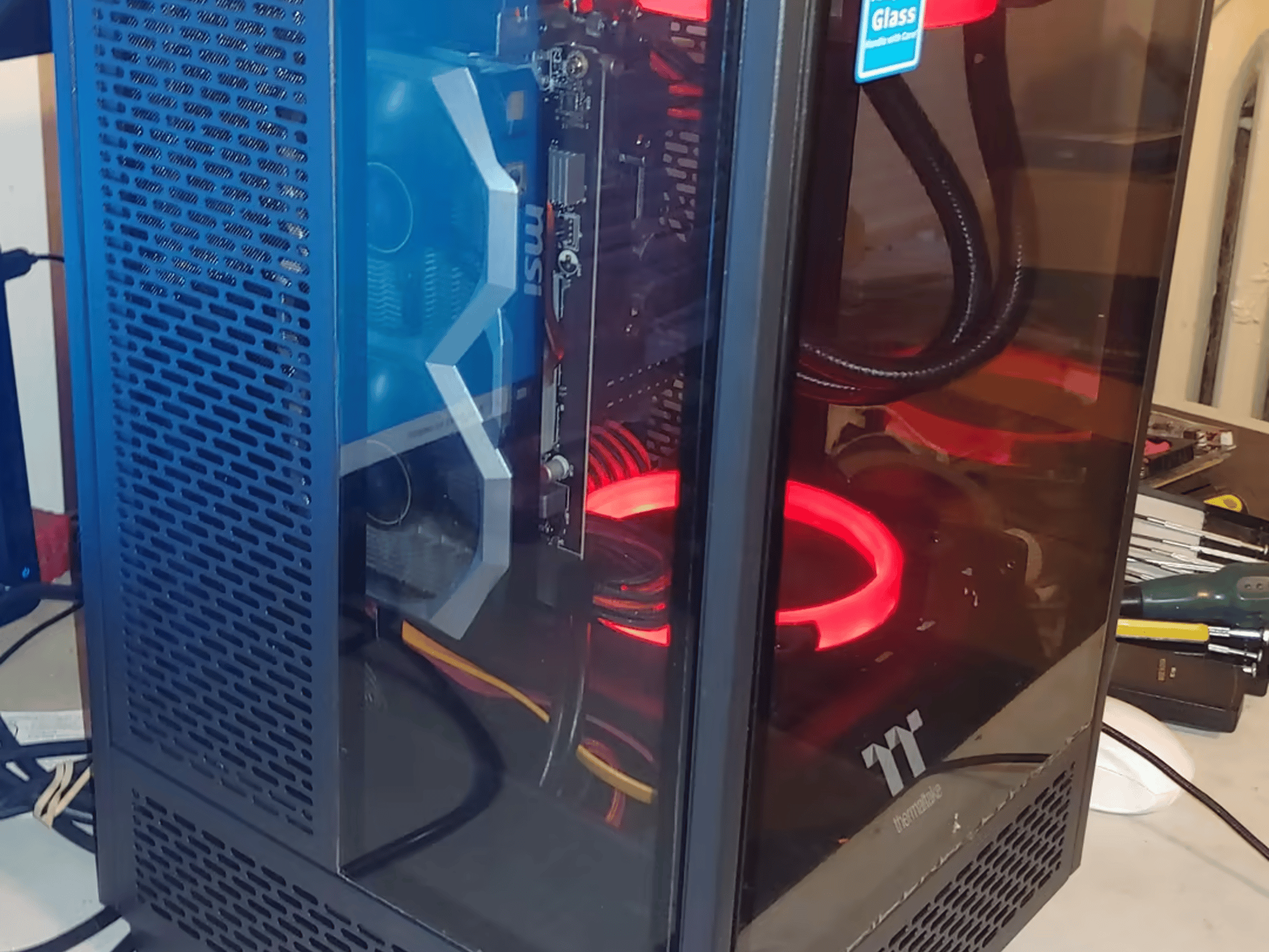 Mini ITX GTX 1650 256SSD 2TB HD Water Cooled Thermaltake Tower 100