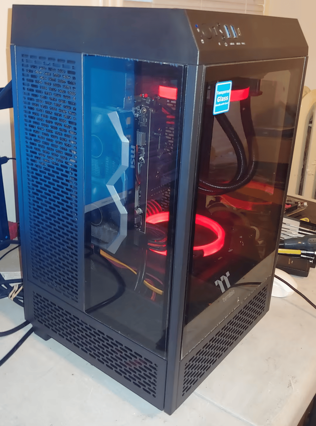 Mini ITX GTX 1650 256SSD 2TB HD Water Cooled Thermaltake Tower 100
