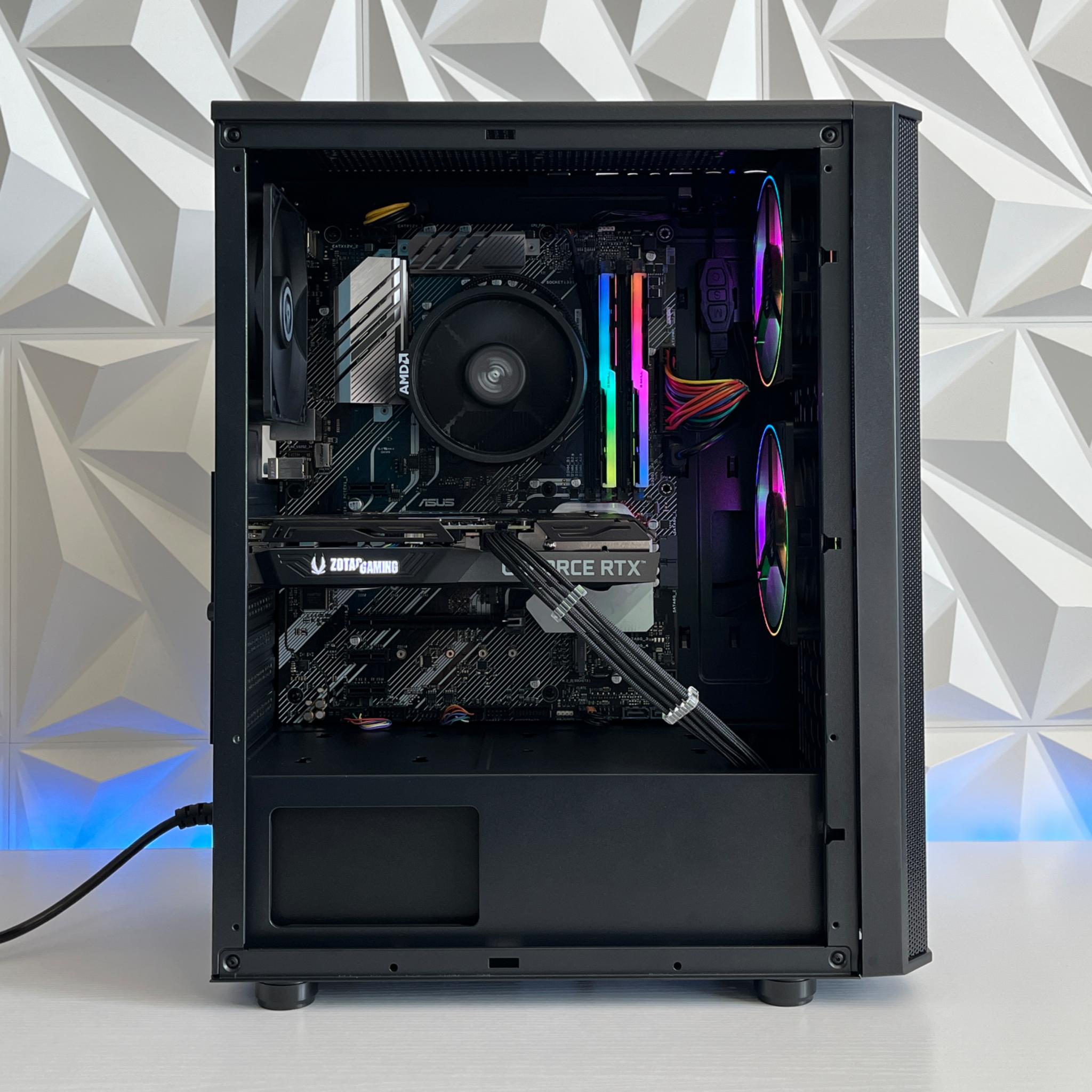 RTX 3060 Ti 8GB, Ryzen 5 3600X, 16GB RAM | Black RGB Gaming Computer/PC