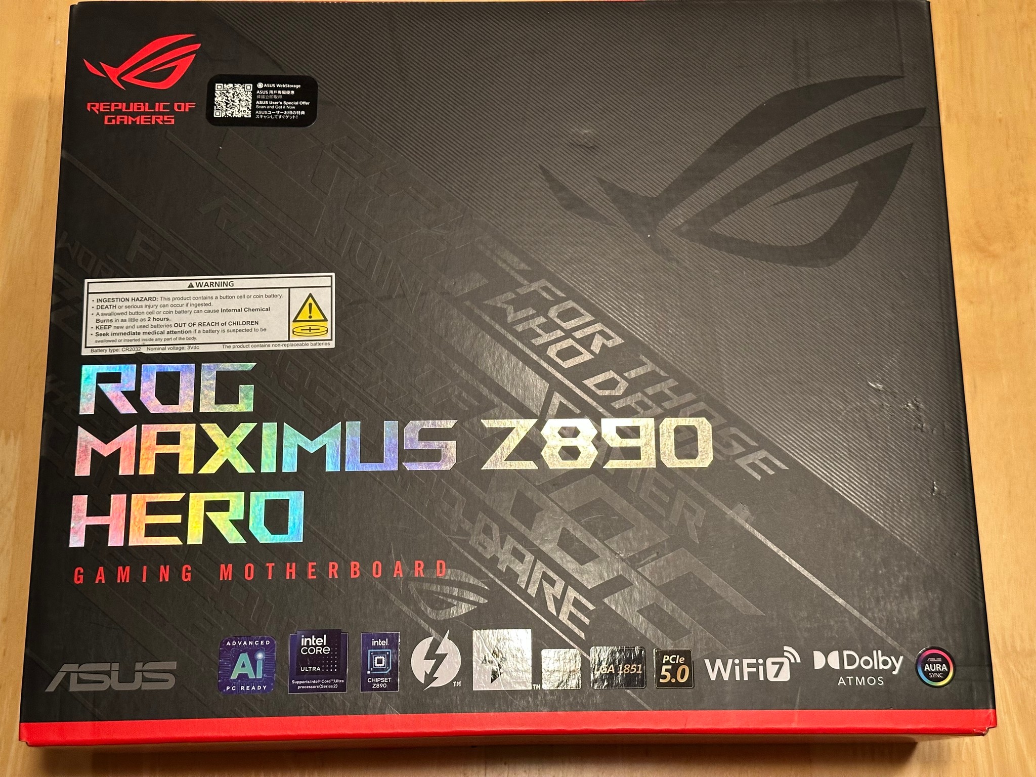 New ASUS - ROG MAXIMUS Z890 HERO (Socket LGA 1851) Intel Z890 ATX DDR5 Wi-Fi 7 Motherboard