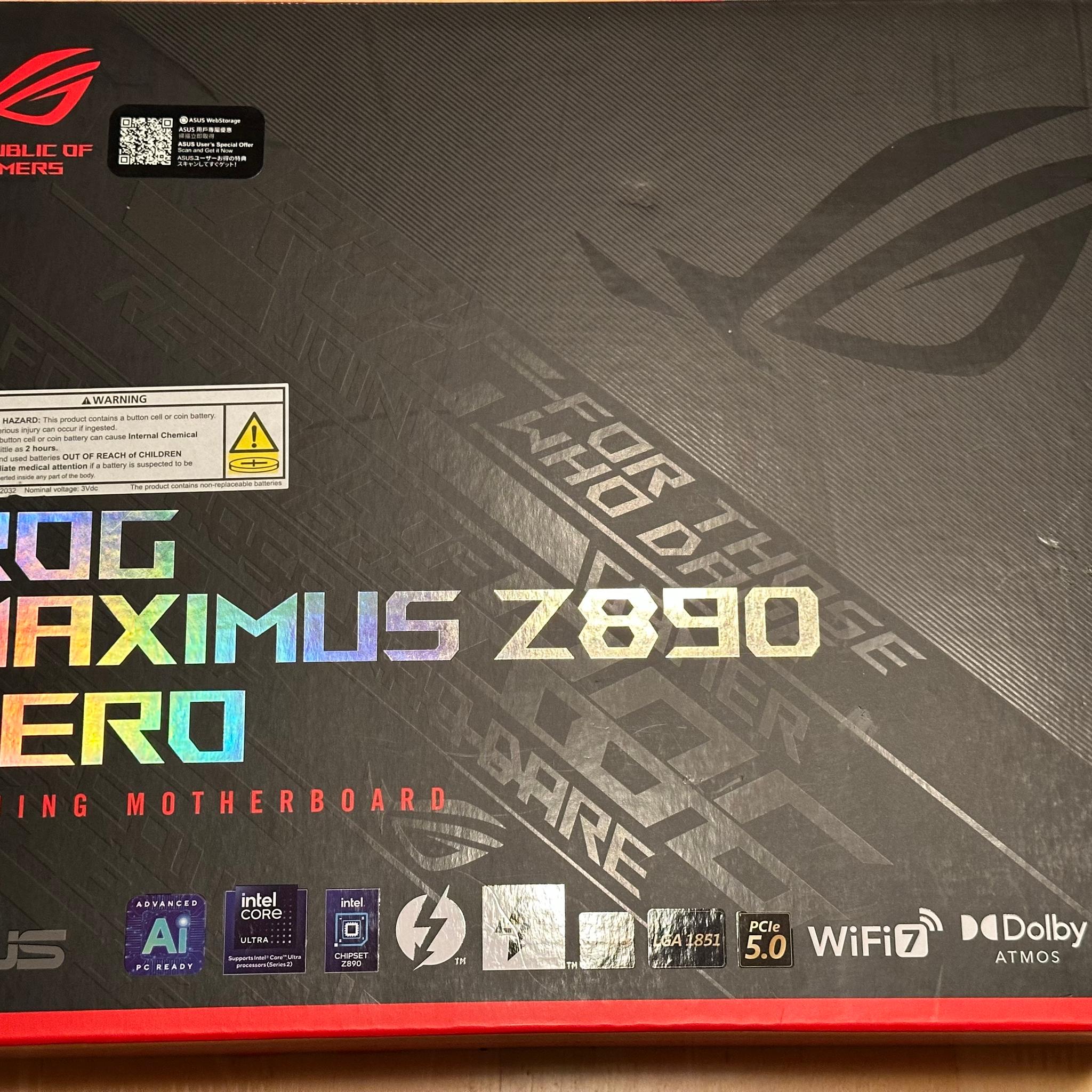 New ASUS - ROG MAXIMUS Z890 HERO (Socket LGA 1851) Intel Z890 ATX DDR5 Wi-Fi 7 Motherboard
