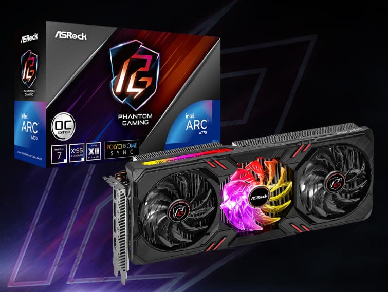 ASRock Intel Arc A770 Phantom Gaming GPU