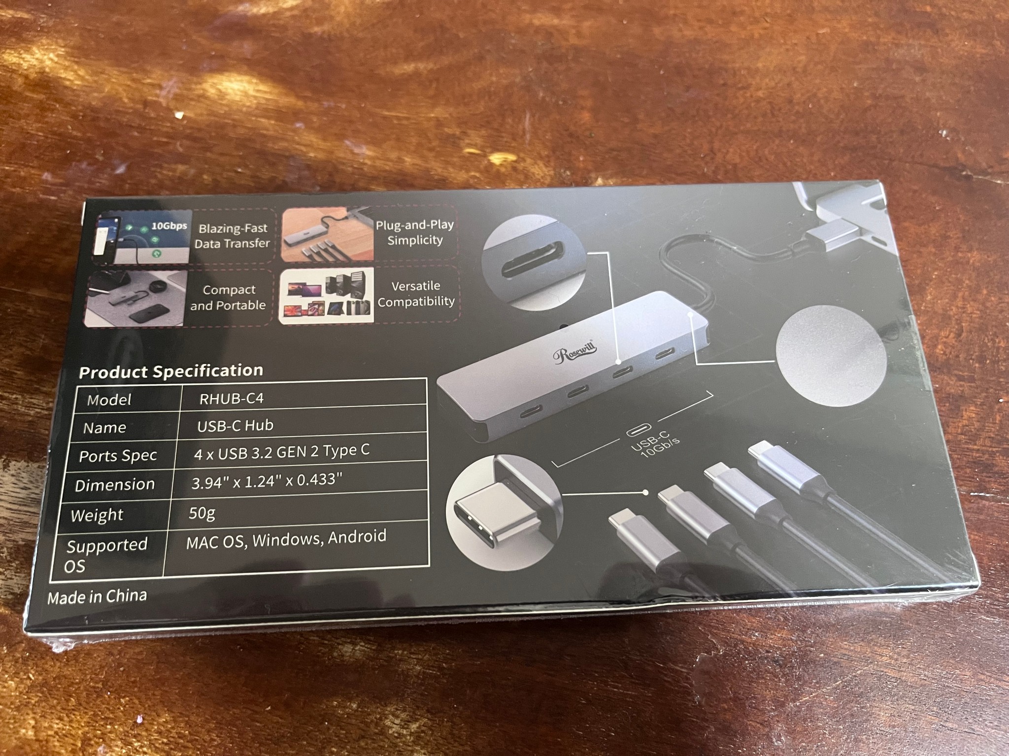 Rosewill 1 to 4 USB Hub - USB type C