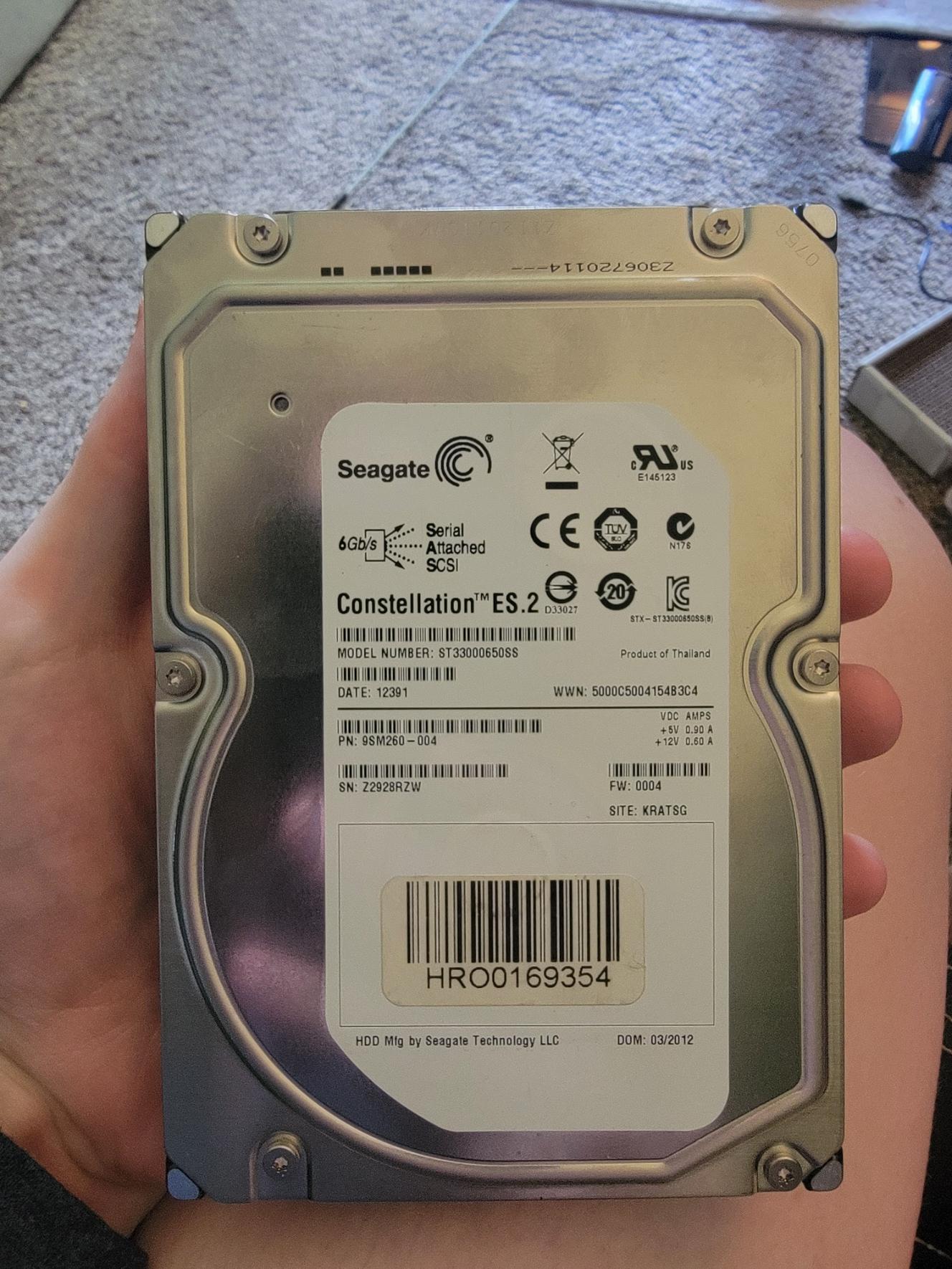 Segate 3TB SAS HDD Refurbished