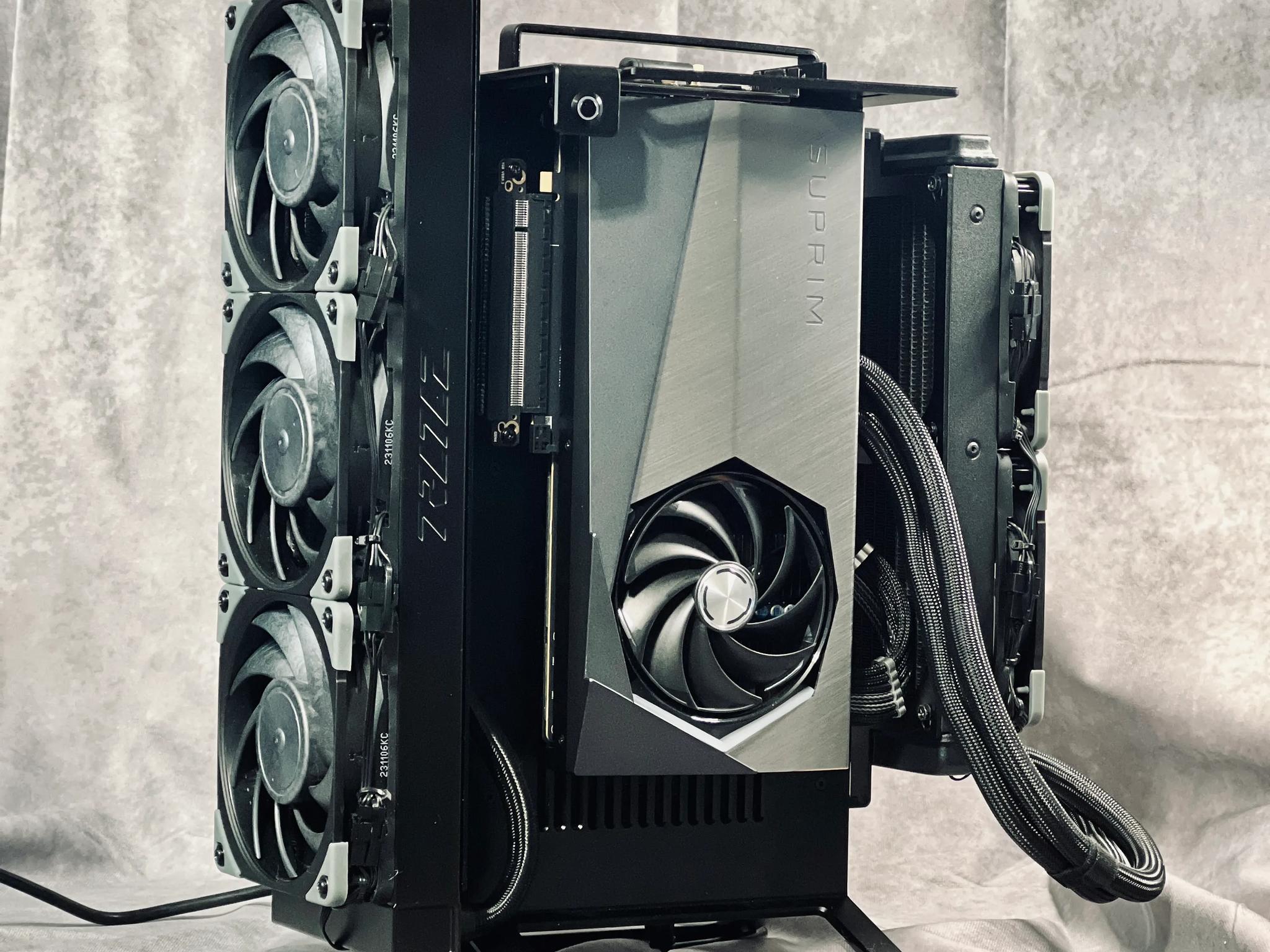 High-end Gaming PC in the Xproto-L - 7800X3D, RTX 4090, 64GB Dom. Titanium DDR5, Dual AIO Cooling
