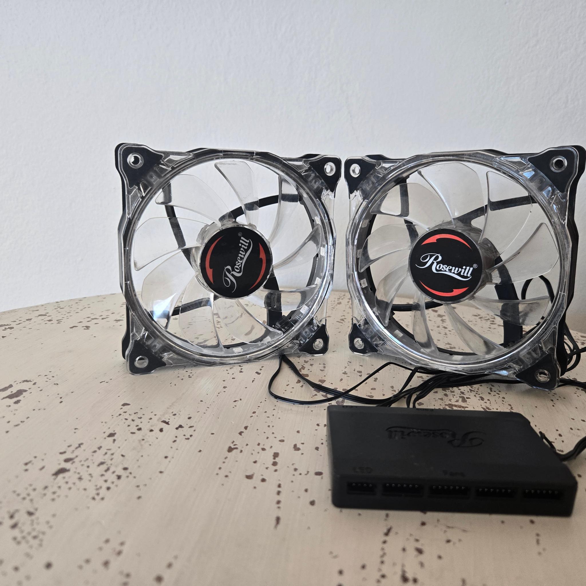 Rosewill Fan Hub with 2 Fans - Rainbow RGB