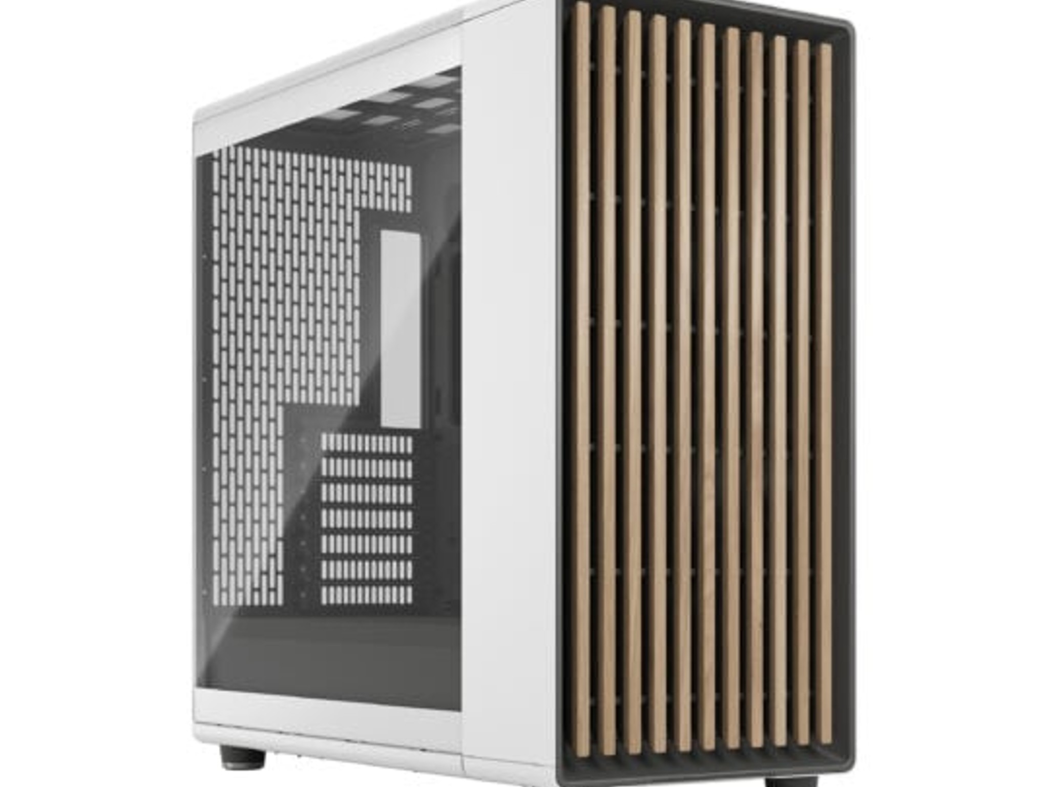 Fractal North XL - White w/ Tempered Glass Side