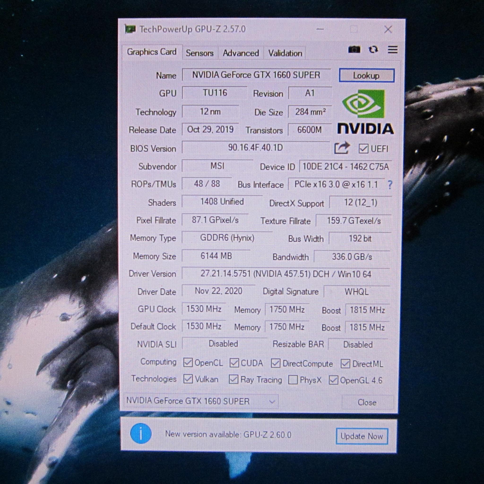 MSI NVIDIA GeForce GTX 1660 Super VENTUS XS OC 6GB GDRR6 Graphics Card