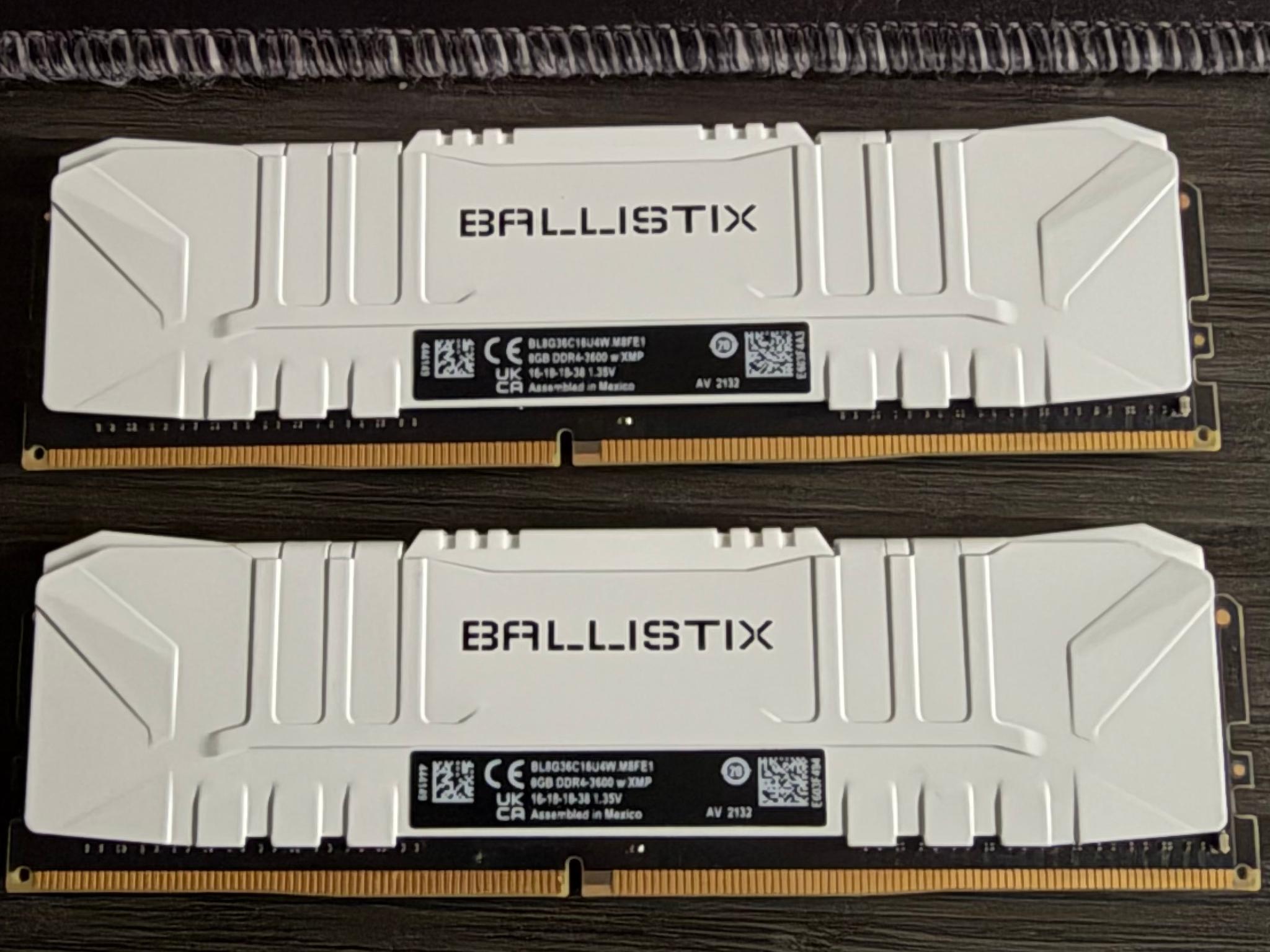 Crucial Ballistix  3600 MHz, DDR4, Memory Kit, 16GB (8GB x2)