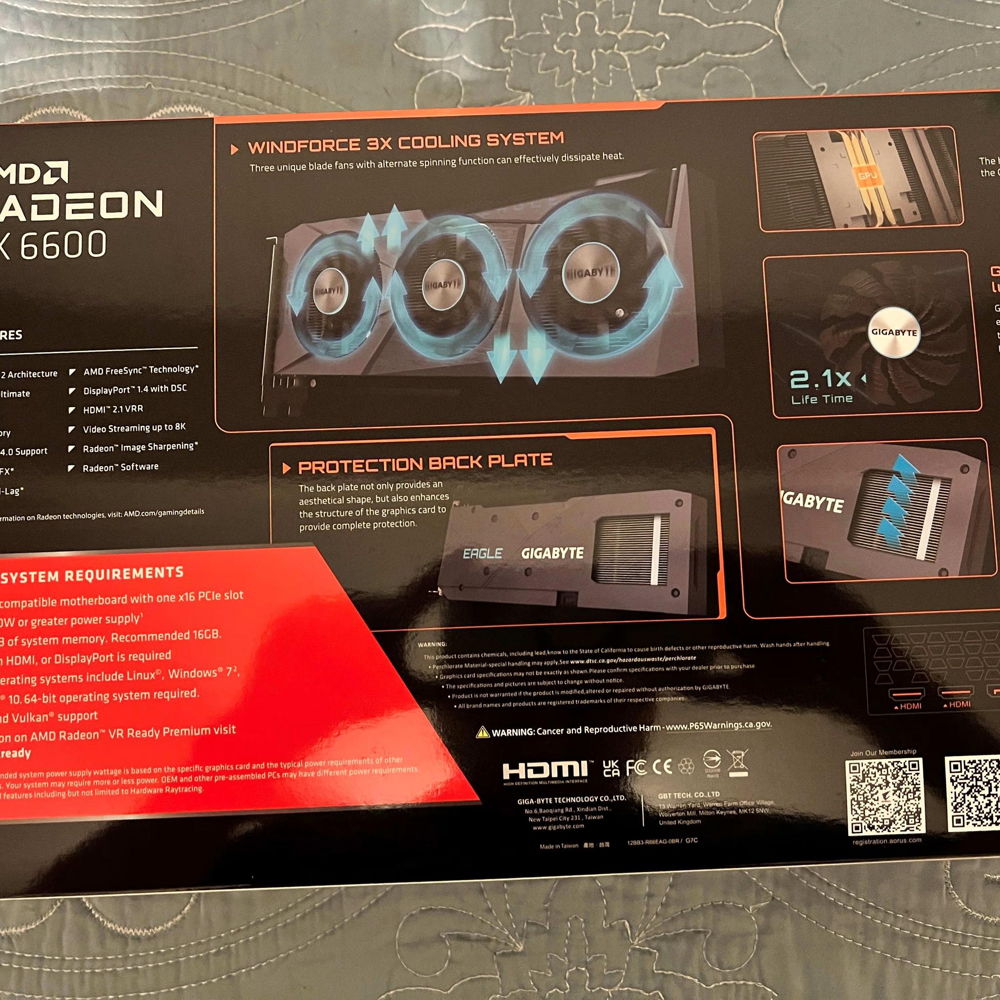 BNIB - Gigabyte Radeon RX 6600 - 8GB