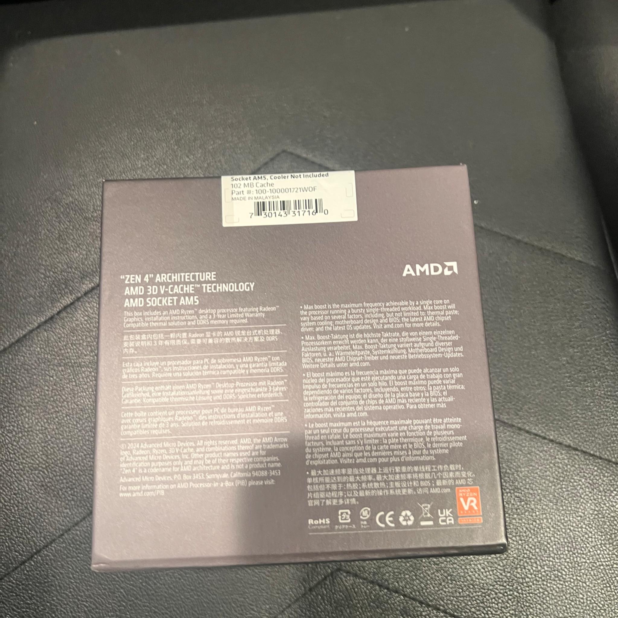 BRAND NEW AMD Ryzen 5 7600X3D Raphael AM5 4.1GHz 6-Core 12-Thread Desktop Processor