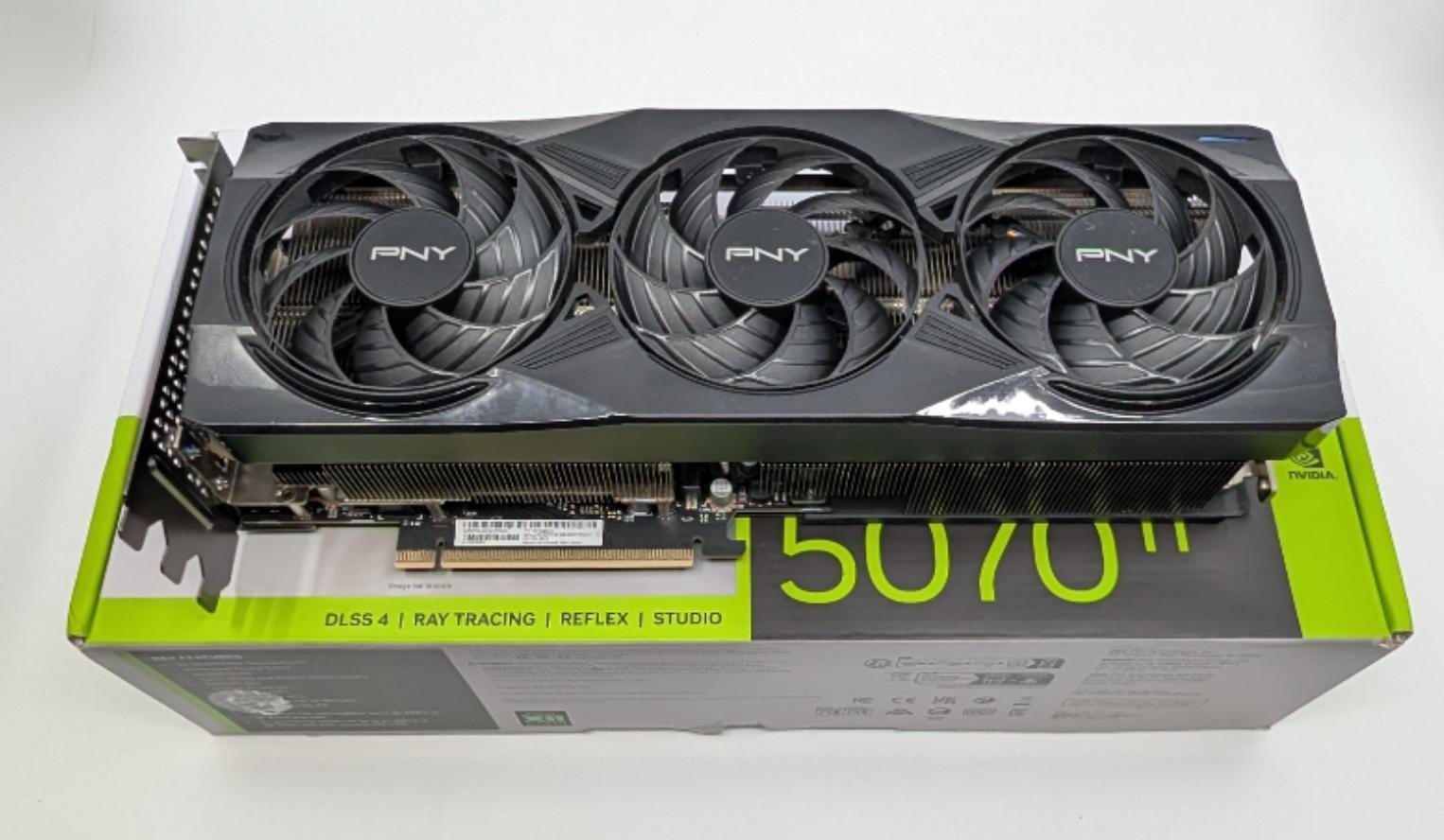 MINT PNY NVIDIA GeForce RTX 5070 Ti OC Triple Fan Graphics Card 16GB GDDR7