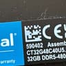 Crucial 32GB DDR5 4800MHz UDIMM memory RAM stick (not working/for parts)