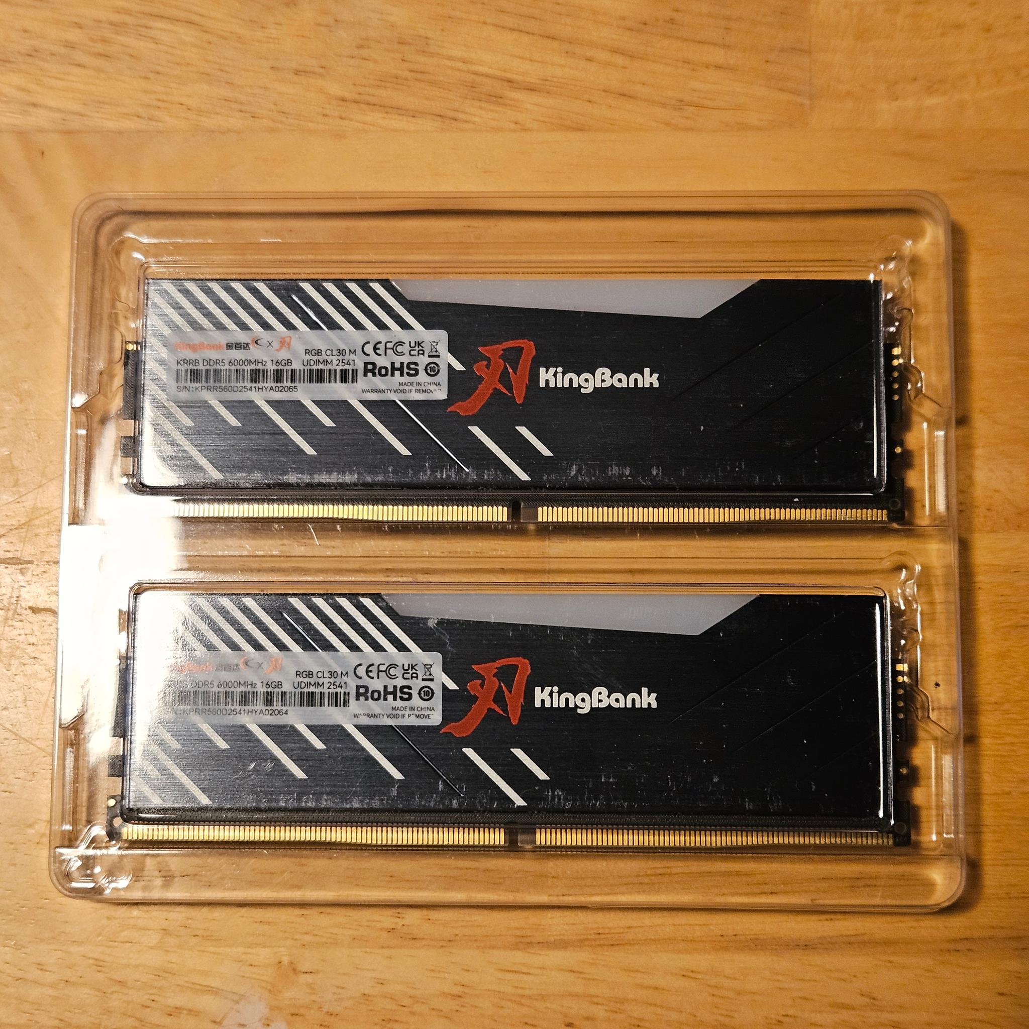 KingBank High-Performance RGB DDR5 6000 MT/s 32GB Cas Latency-30 SK Hynix M-Die Ram Kit