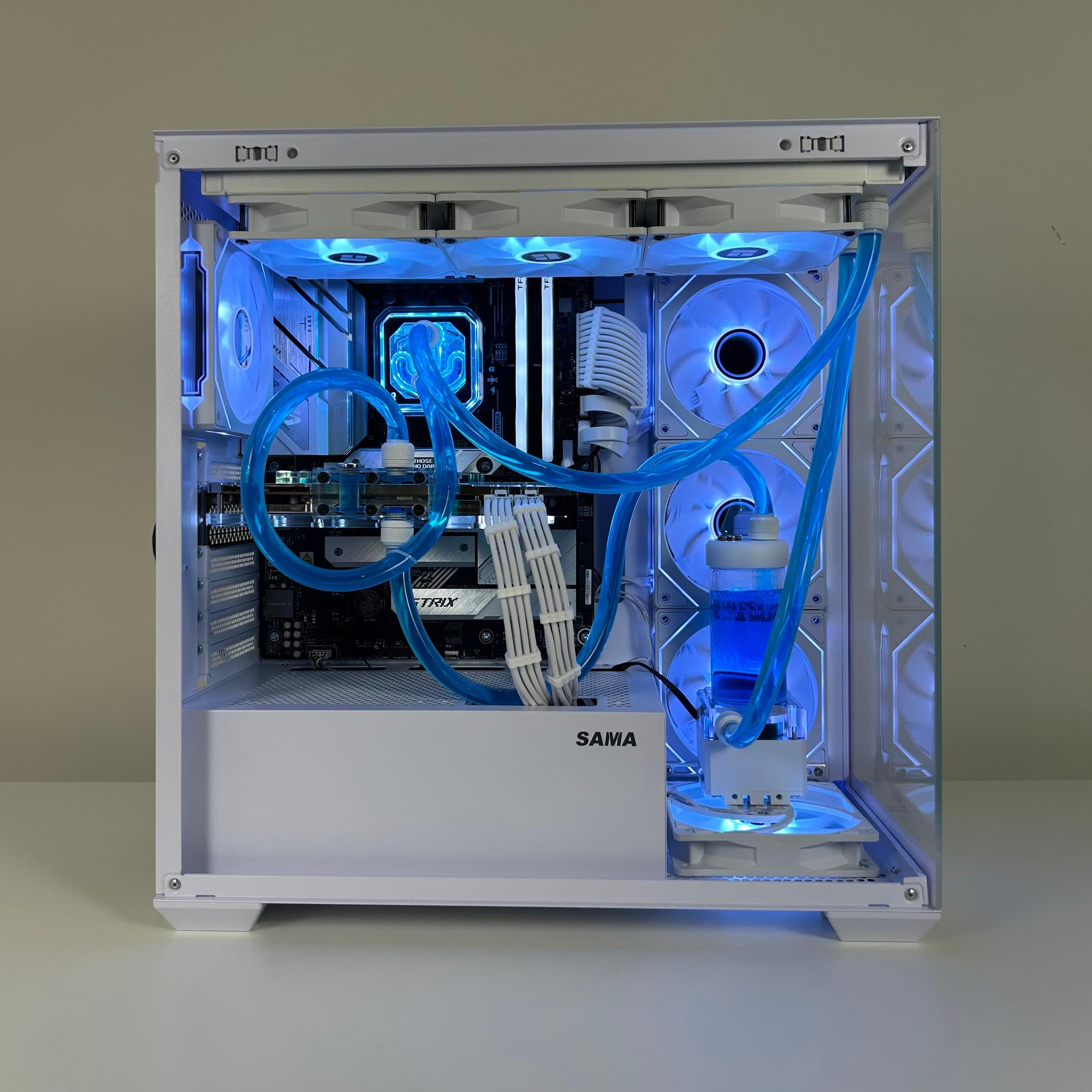 🧊 Custom Water-Cooled Gaming PC 🧊 | Ryzen 7 7700, DDR5 32GB, RTX 3080, 1TB NVME