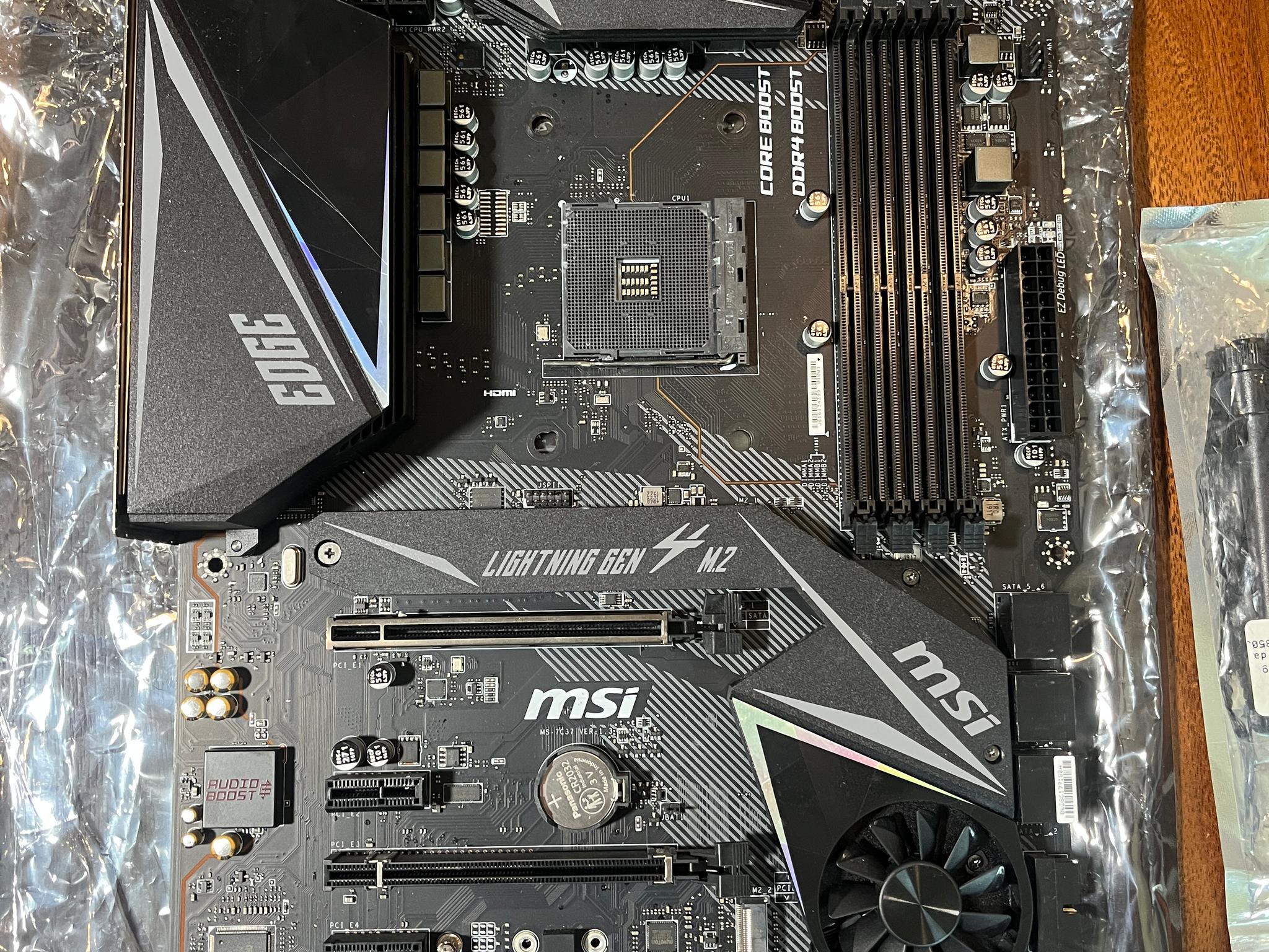 MSI MPG X570 Gaming Edge WIFI AMD X570 ATX Motherboard Socket AM4