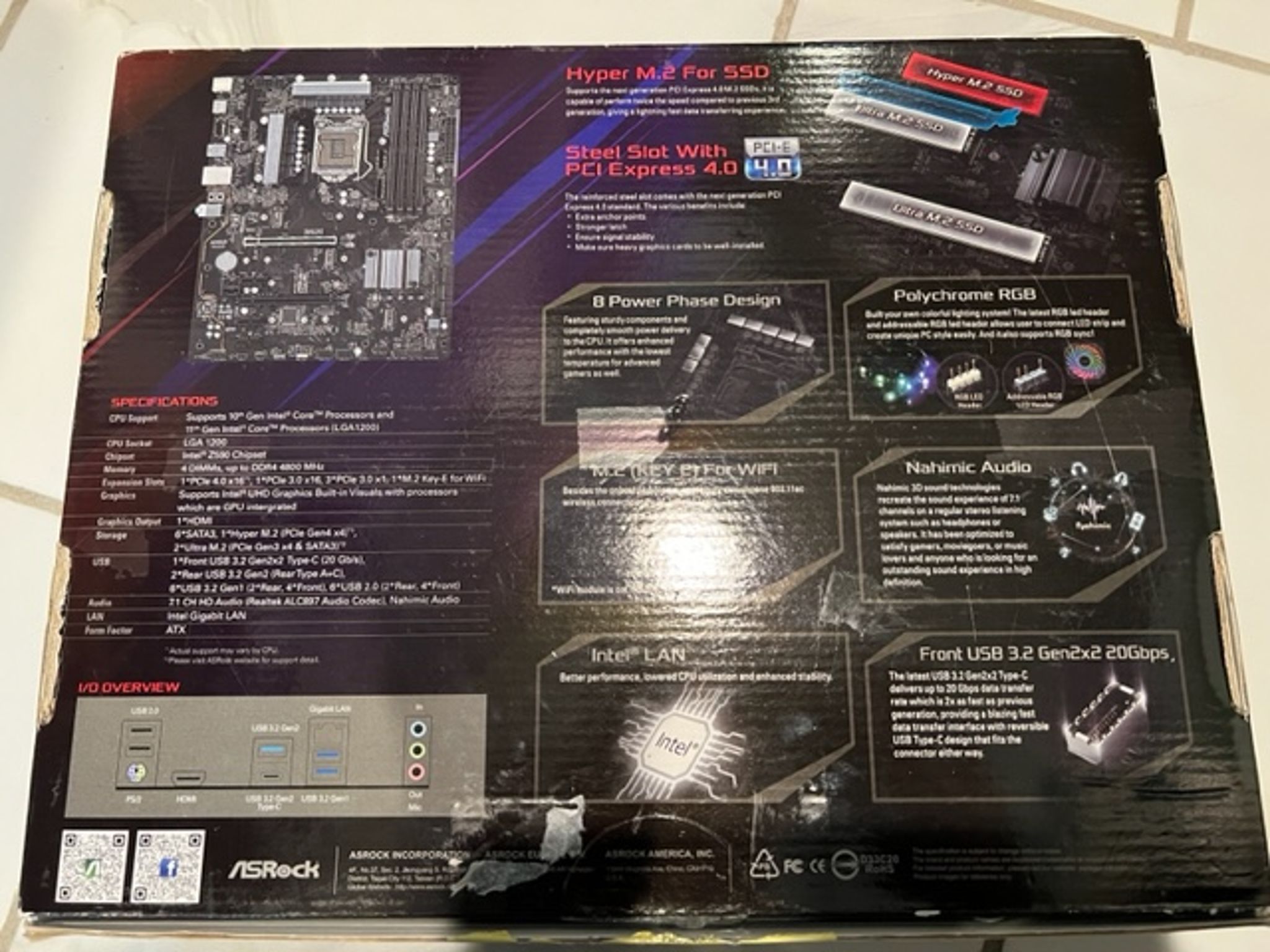 Asrock Z590 Phantom Gaming 4 DDR4 PCIE ATX Intel Motherboard
