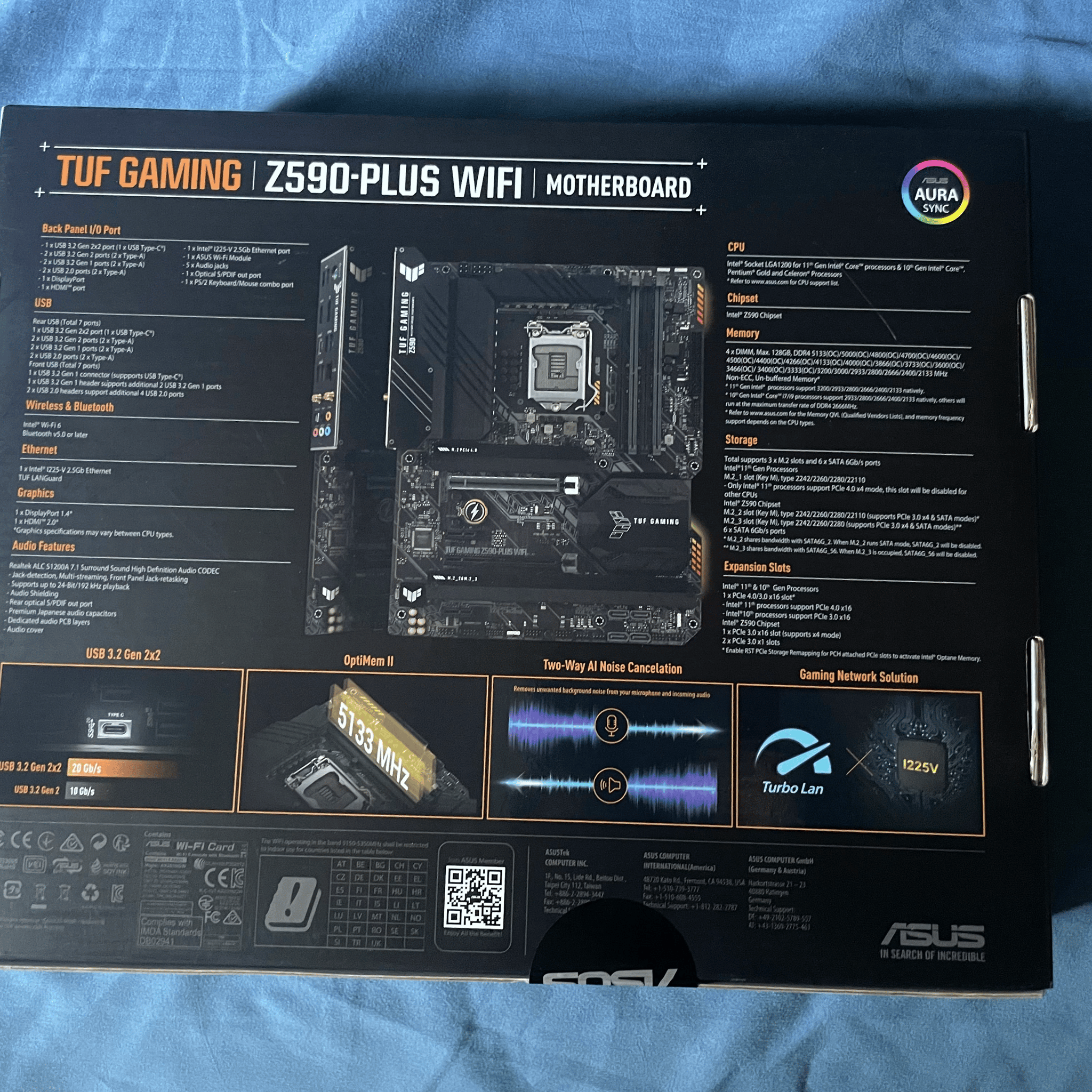 Intel Asus Z590-Plus Wifi LGA 1200 Motherboard (New)