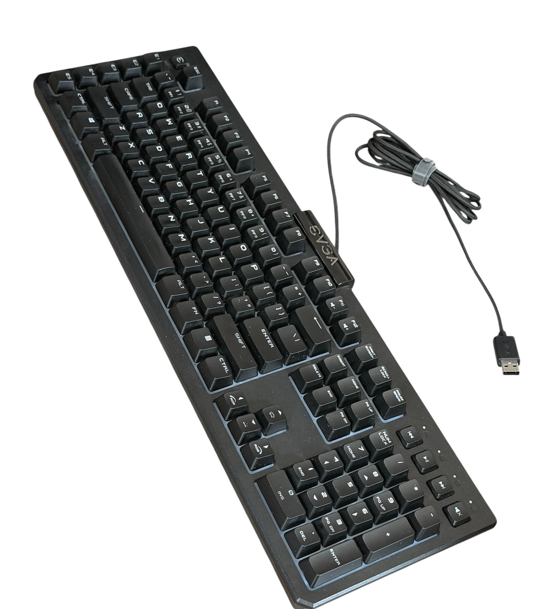 EVGA Z12 Gaming RGB Wired Mechanical Keyboard with Leather Wrist Pad