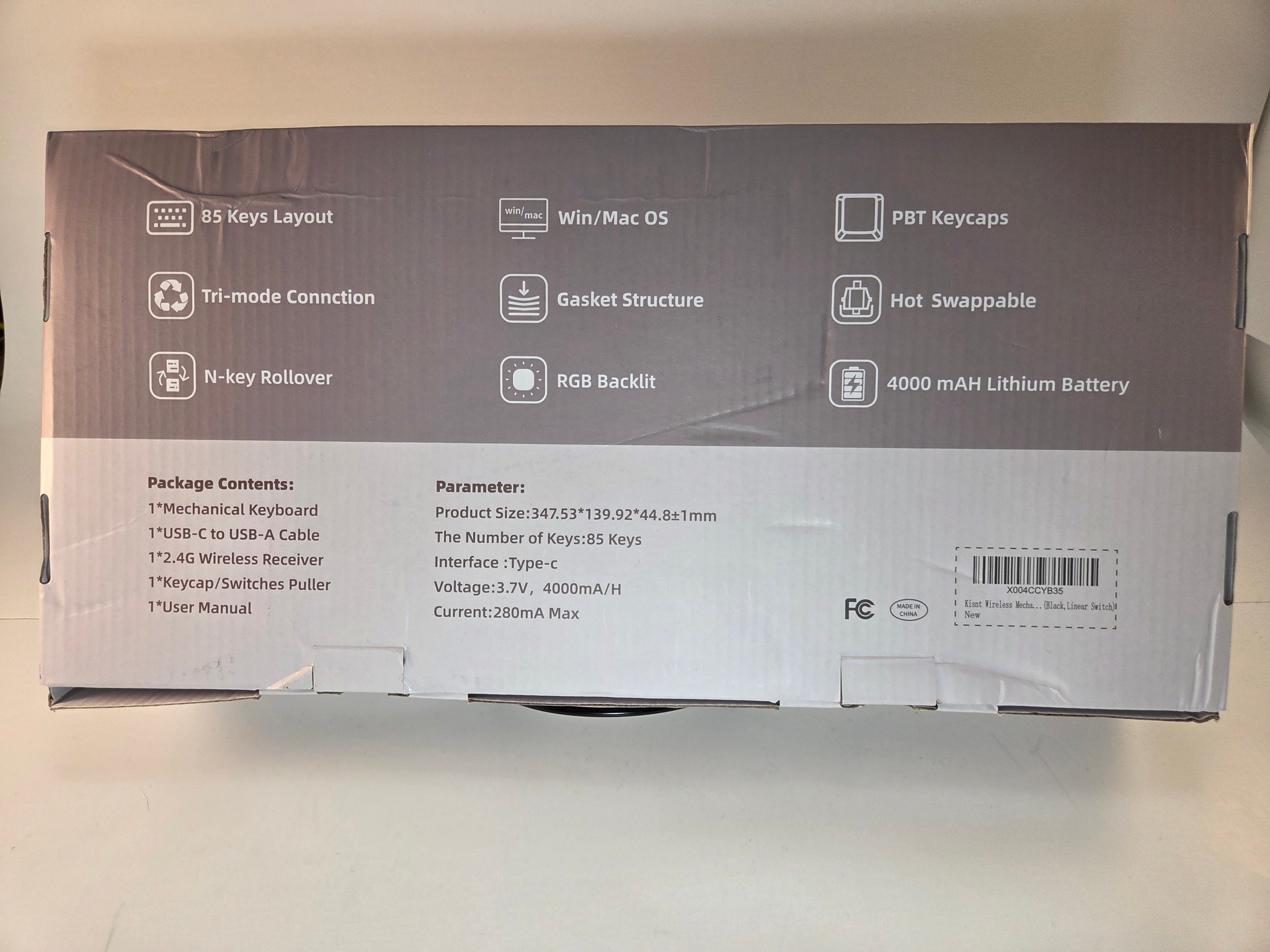 Kisnt 75% Mechanical Gasket Mounted Keyboard w/ Prelubed Bsun Linear Hot-Swappable Switches