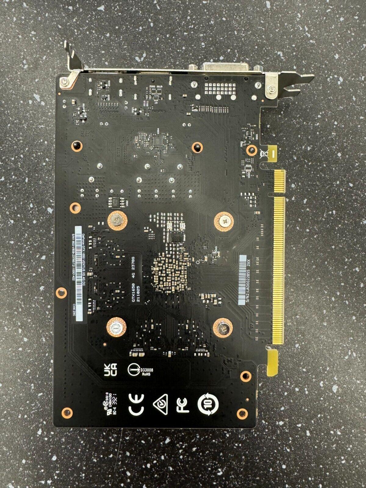 MSI GeForce GTX 1650 Ventus XS OC 4GB GDDR6 Graphics Card - HDMI DisplayPort DVI