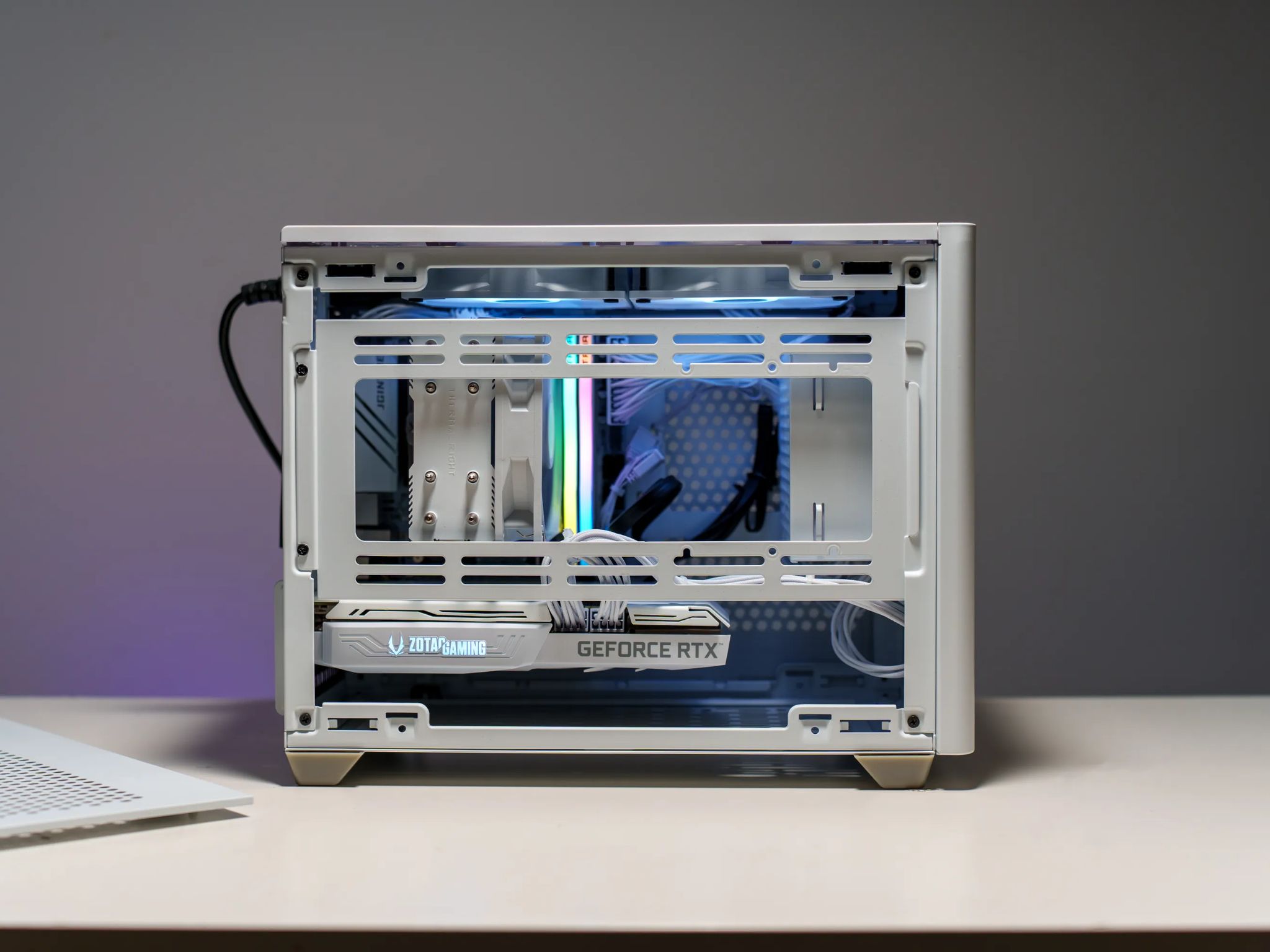 All White Mini-ITX Gaming PC | AMD Ryzen 7 5700x | RTX 3070 | 16GB DDR4 | 1TB M.2 | ARGB