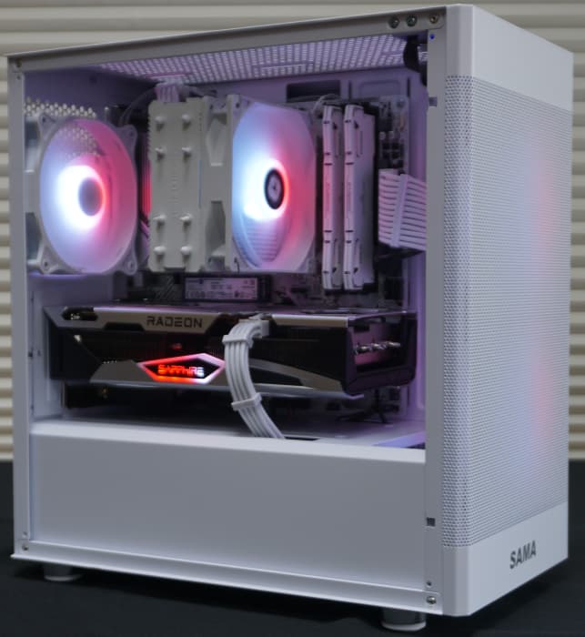 White & Silver 1080p Gaming PC! 5600X | 6650XT | 1TB NVME | 32GB RAM | WIFI/BT | Win 11 Pro