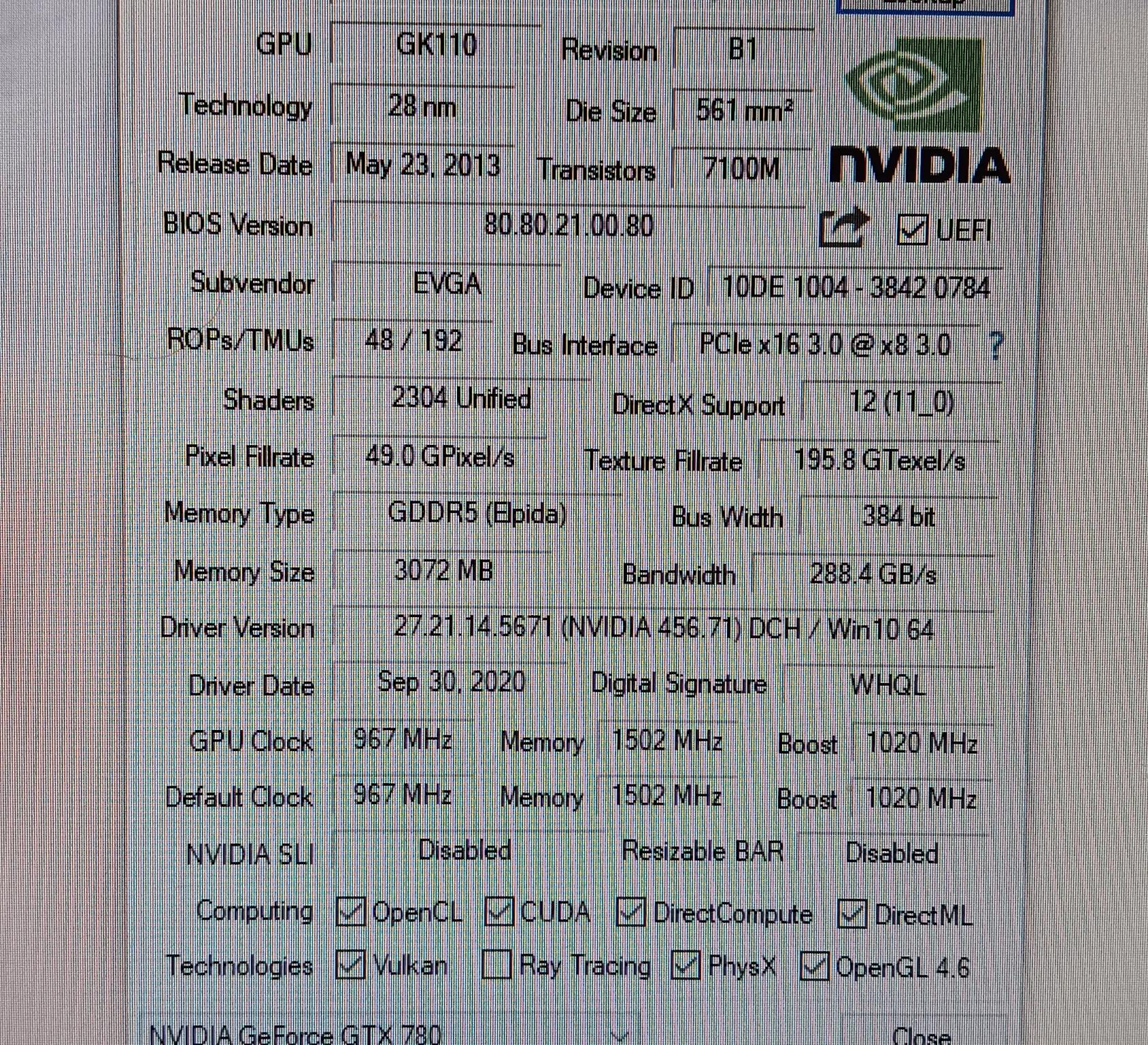 EVGA GeForce GTX-780 SC 3GB Tested Clean Working #2