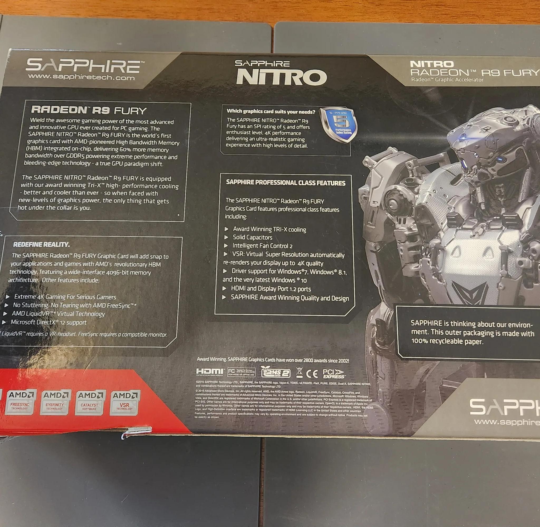 Sapphire Nitro AMD Radeon R9 Fury 4GB HBM Tri-X Graphics Card