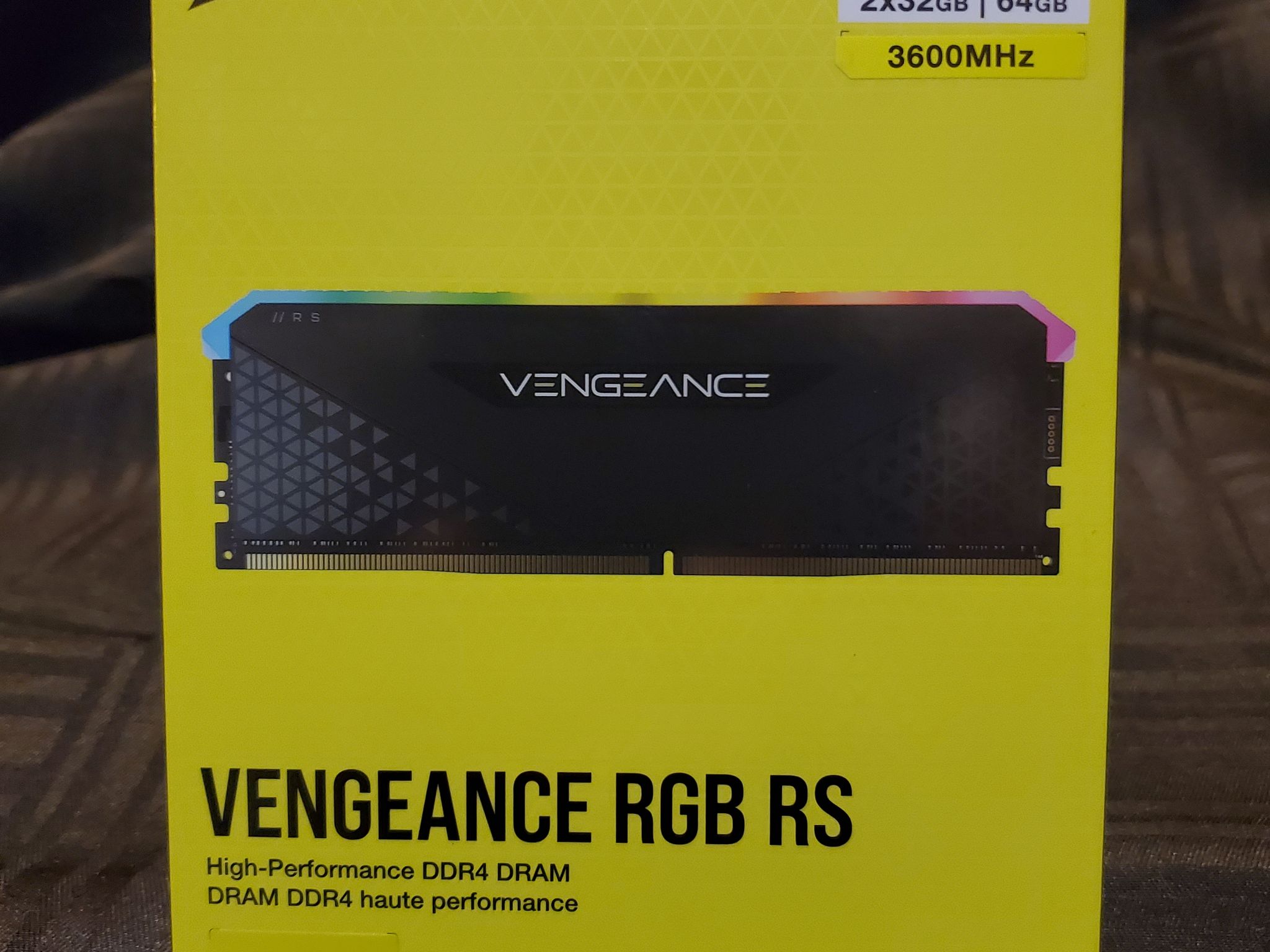Corsair Vengeance RGB RS 3600mhz CL18 64gb (2x32gb) DDR4 RAM Kit
