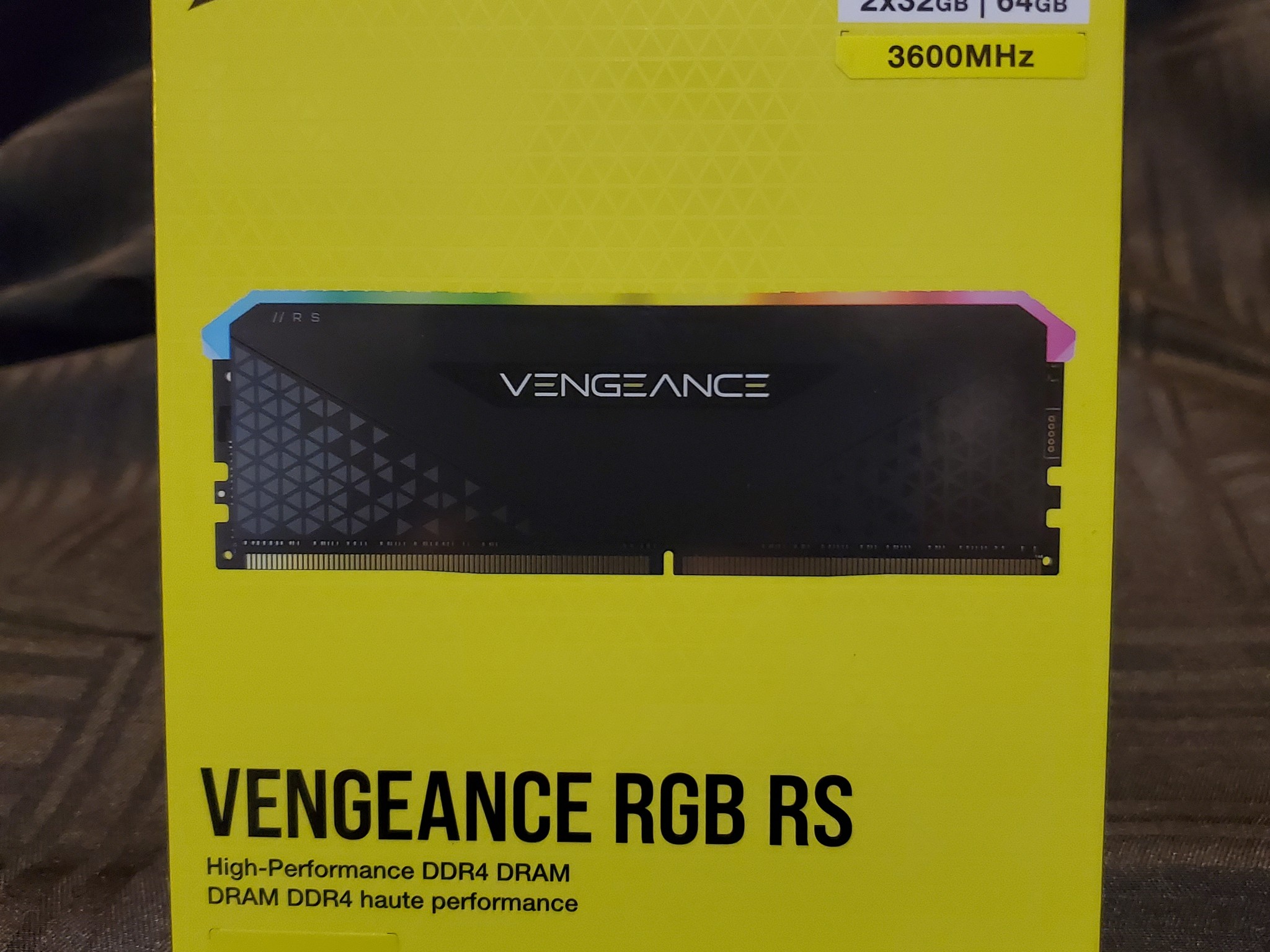 Corsair Vengeance RGB RS 3600mhz CL18 64gb (2x32gb) DDR4 RAM Kit