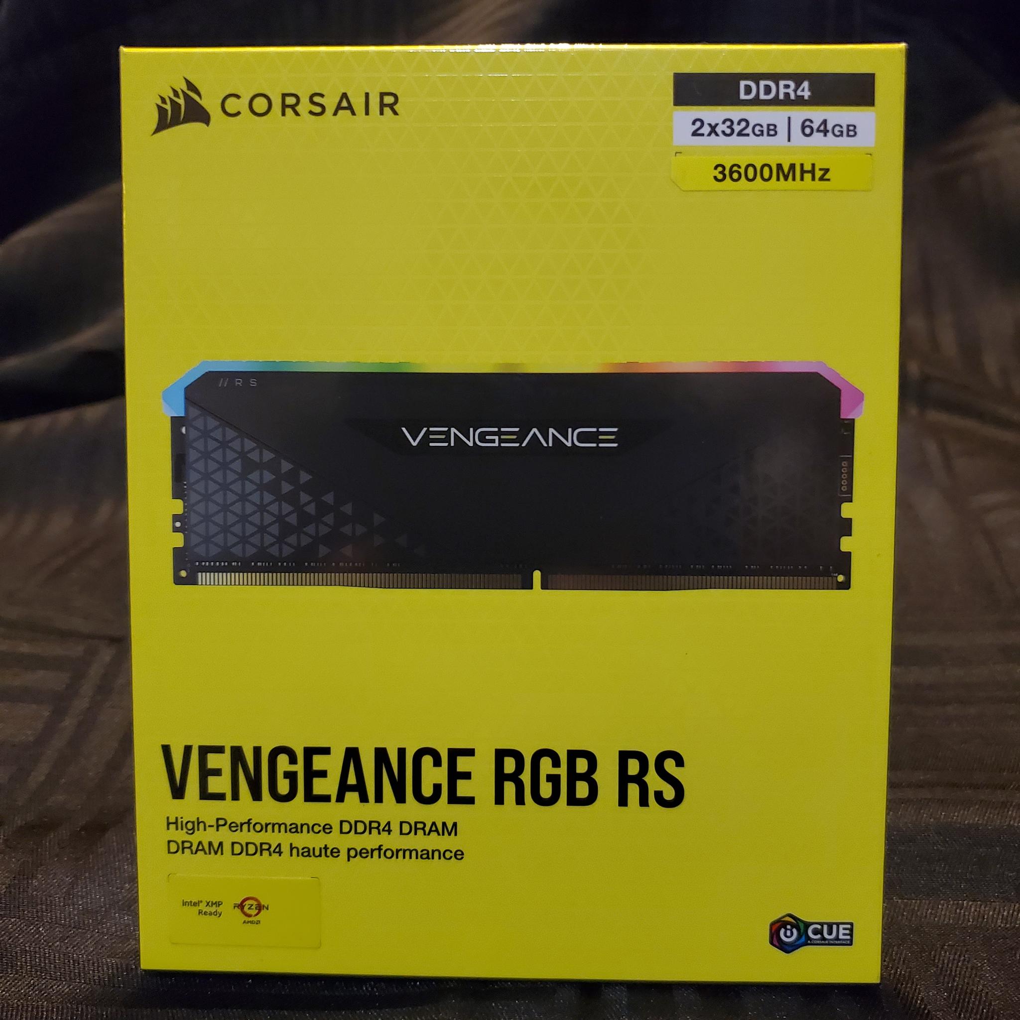 Corsair Vengeance RGB RS 3600mhz CL18 64gb (2x32gb) DDR4 RAM Kit