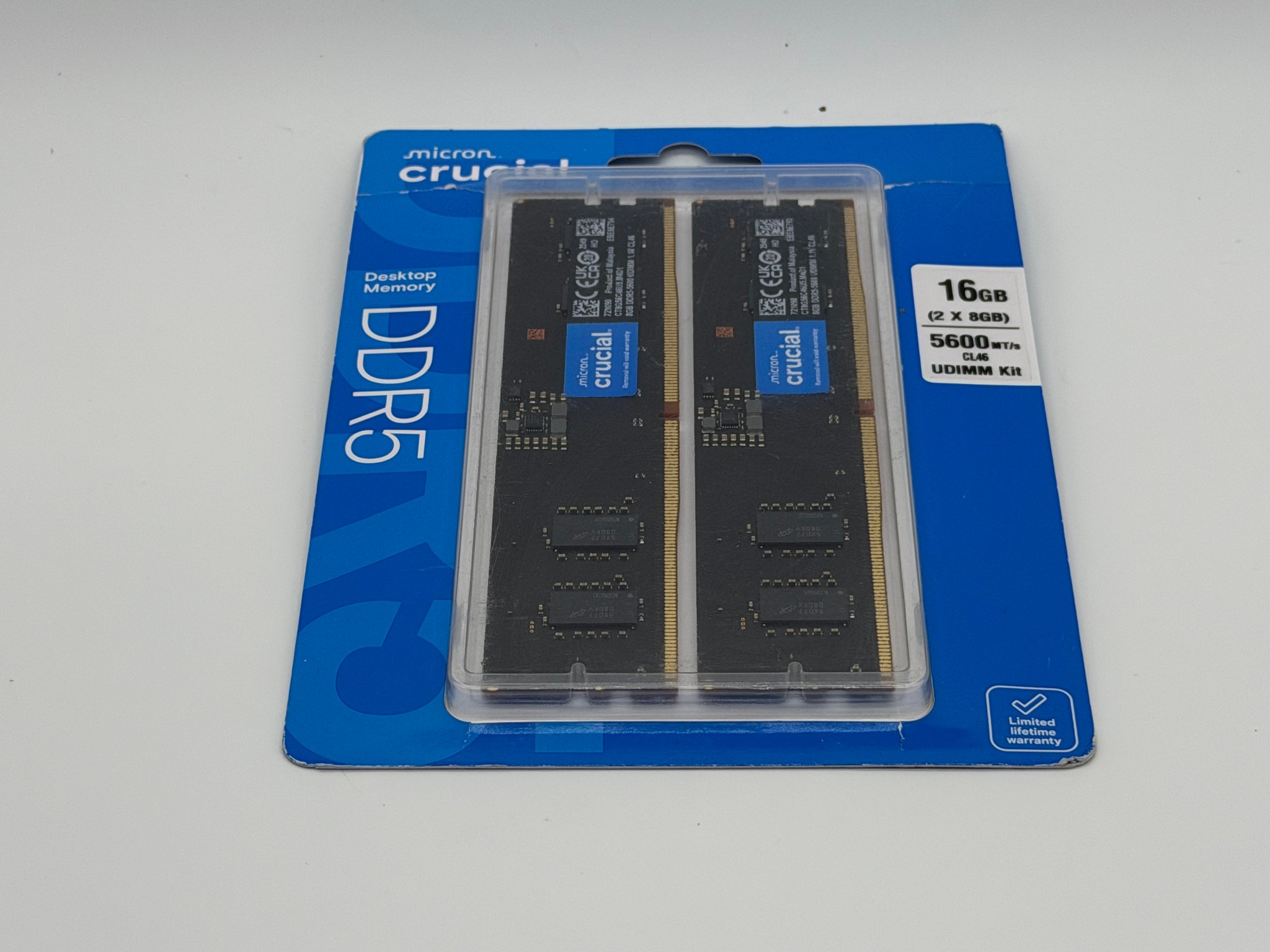 Crucial RAM 16GB Kit (2x8GB) DDR5 5600MHz UDIMM Desktop Memory CT2K8G56C46U5