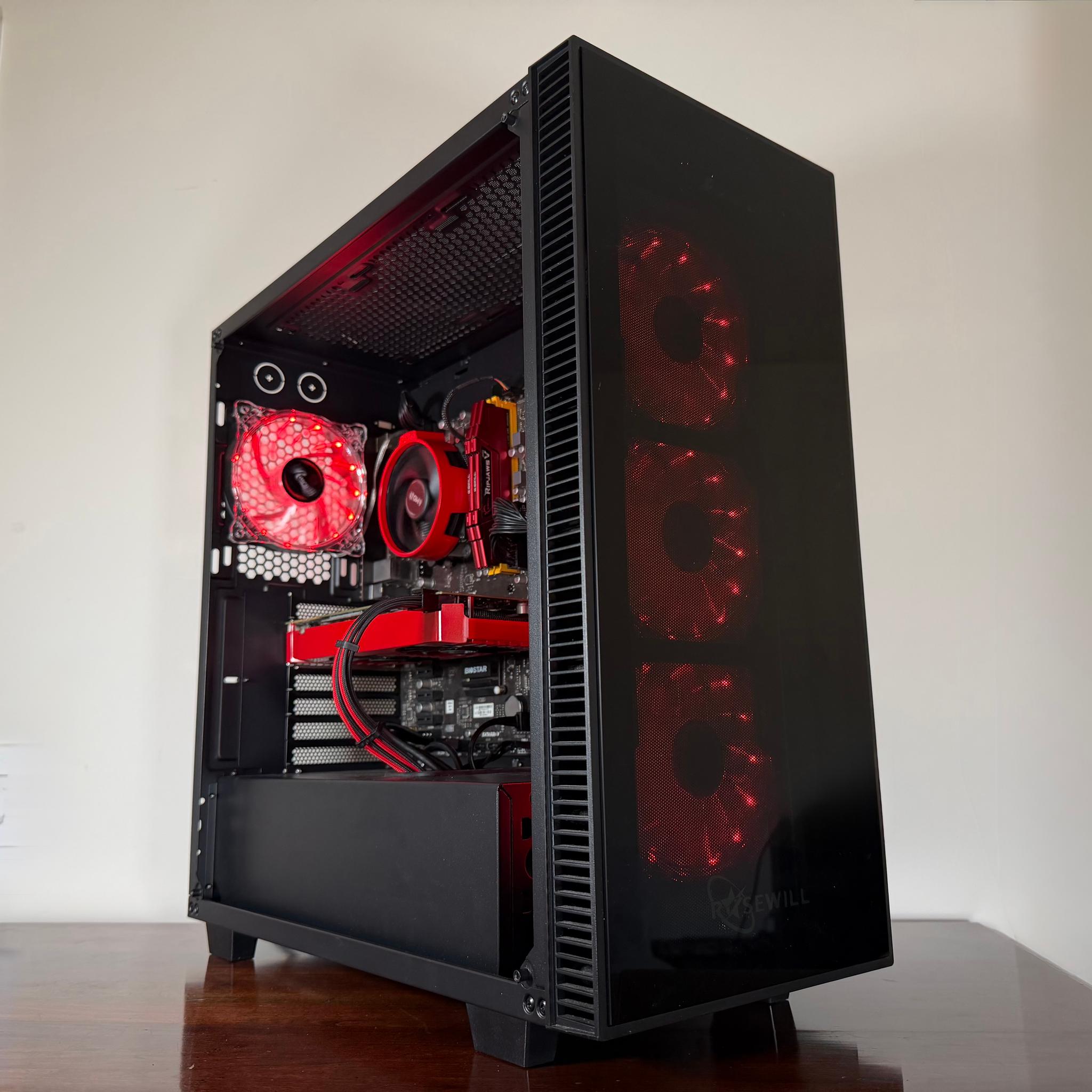 🔴⚫Red and Black Budget Baller🔴⚫ Ryzen 7 1700 Pro | GTX 1070 | 16GB DDR4