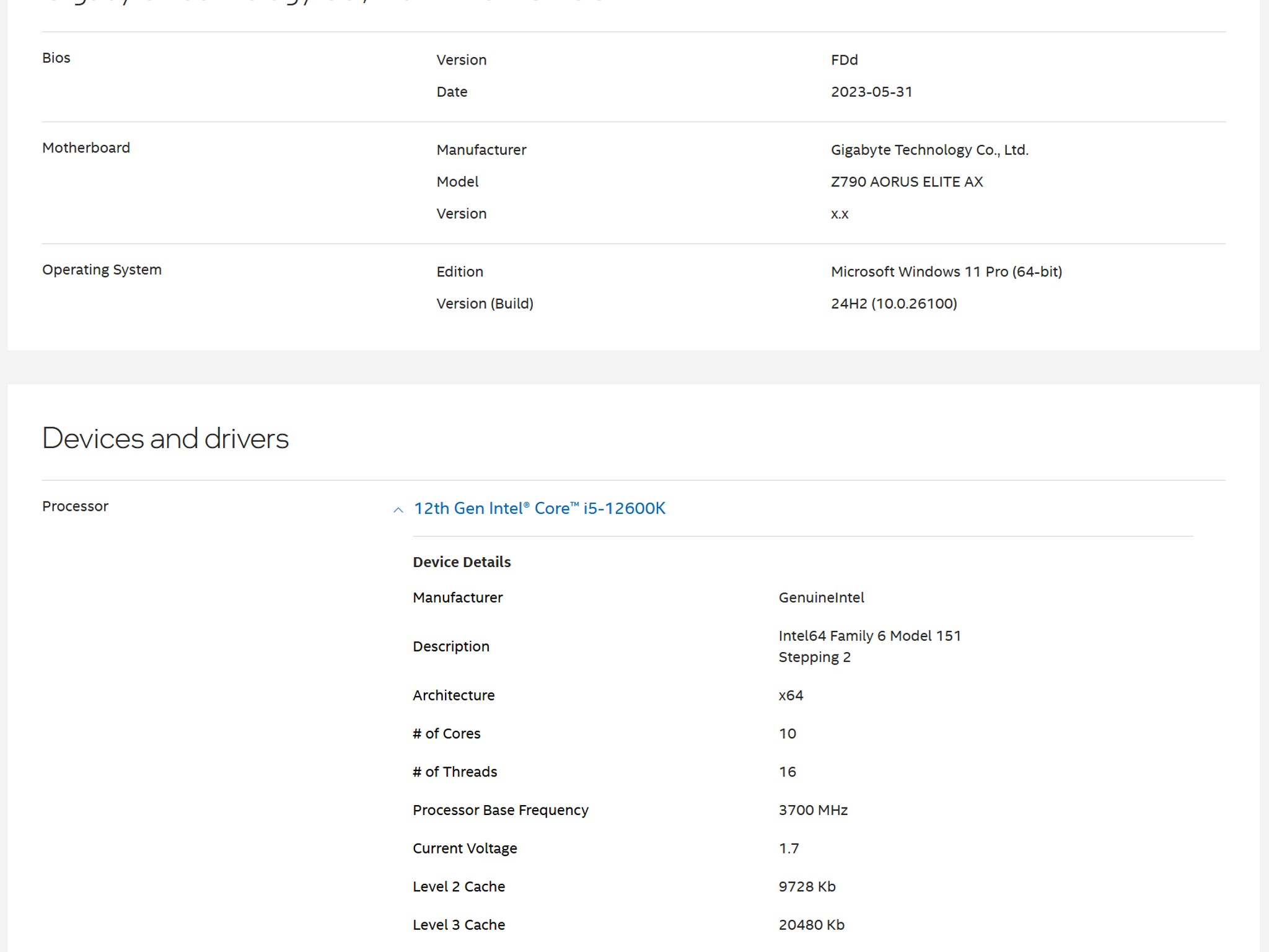 Intel Core i5-12600K CPU