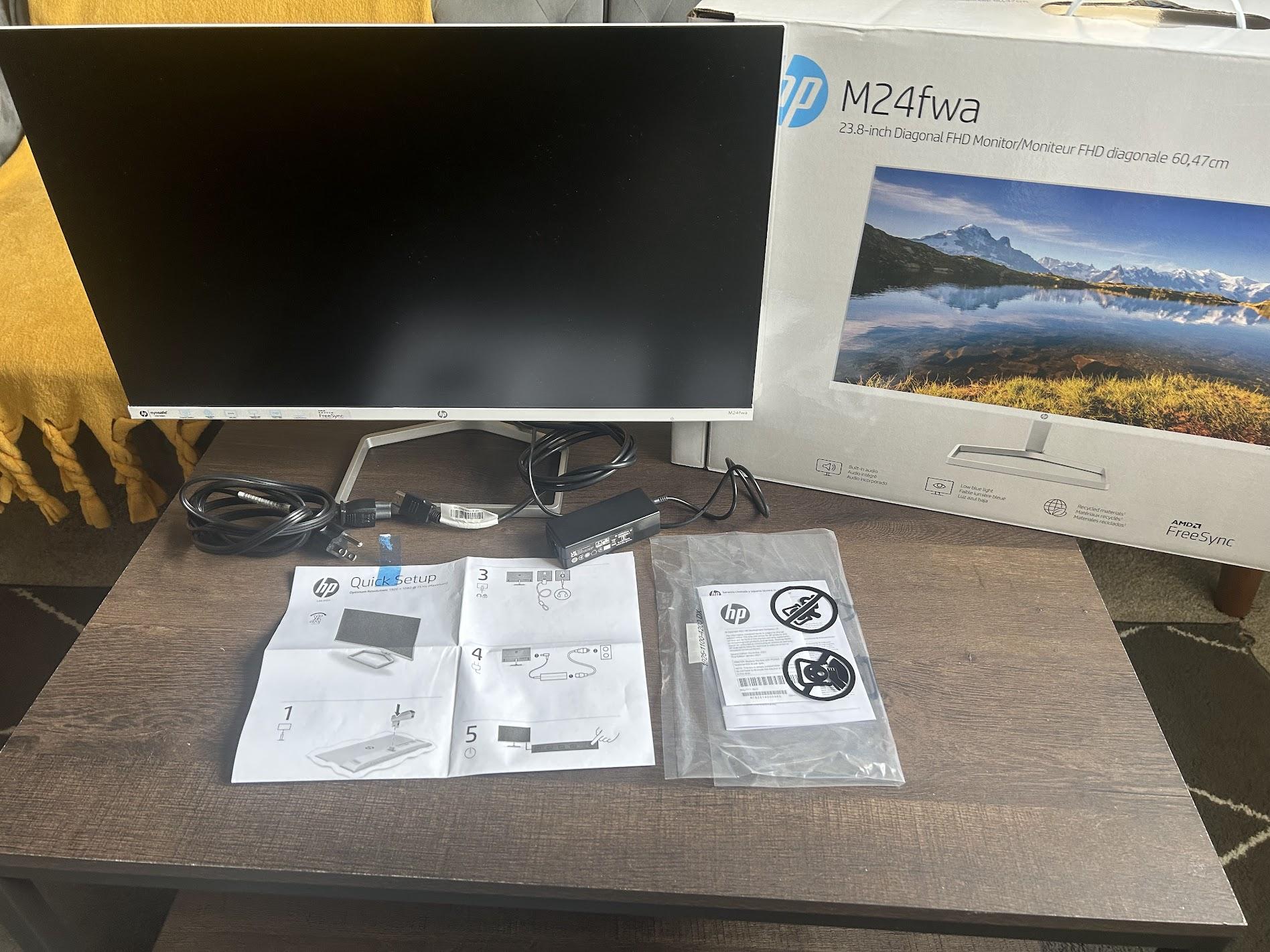 White Monitor HP M24fwa 23.8-in IPS FHD