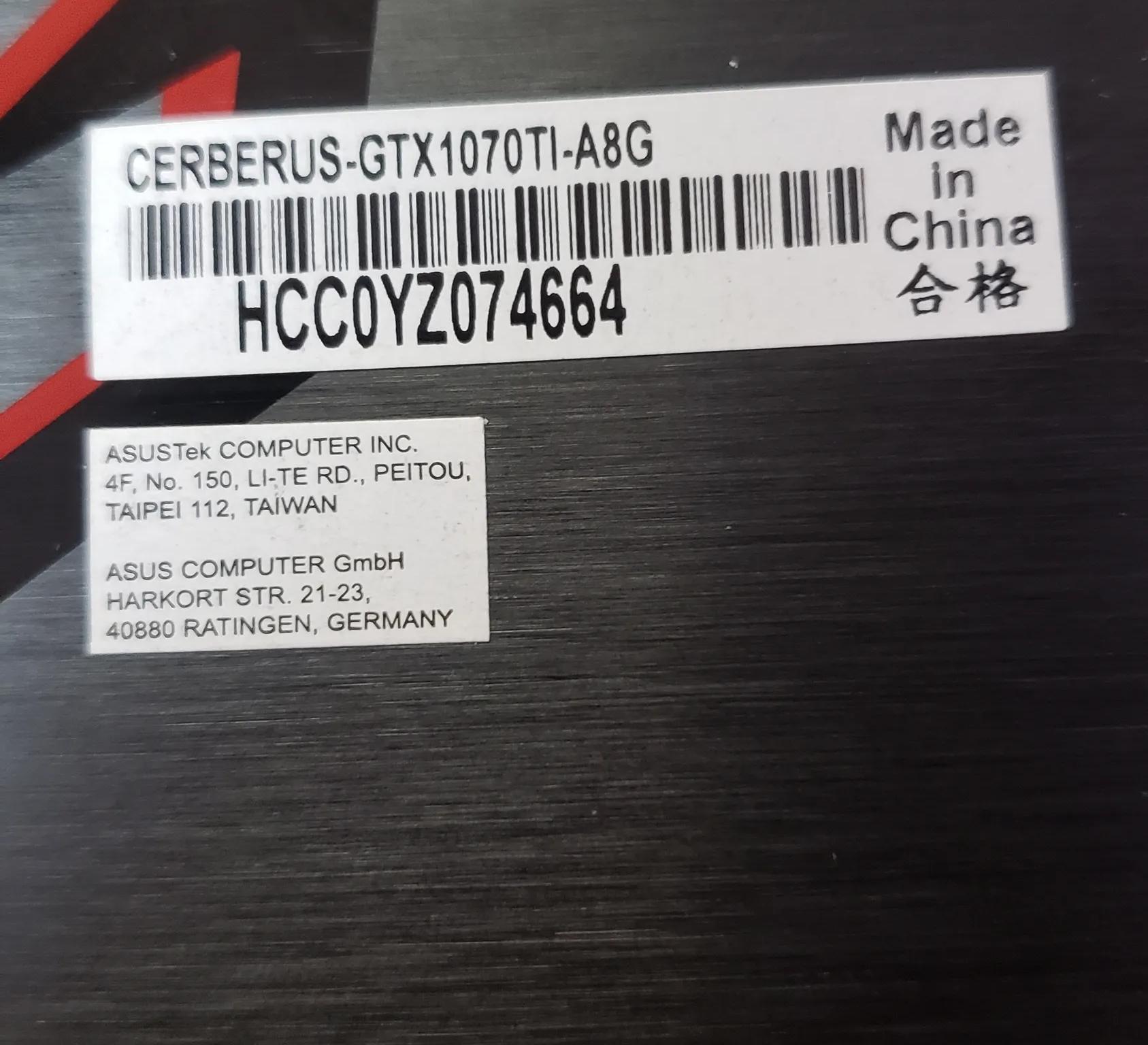 Asus Cerberus GTX 1070 Ti graphics card