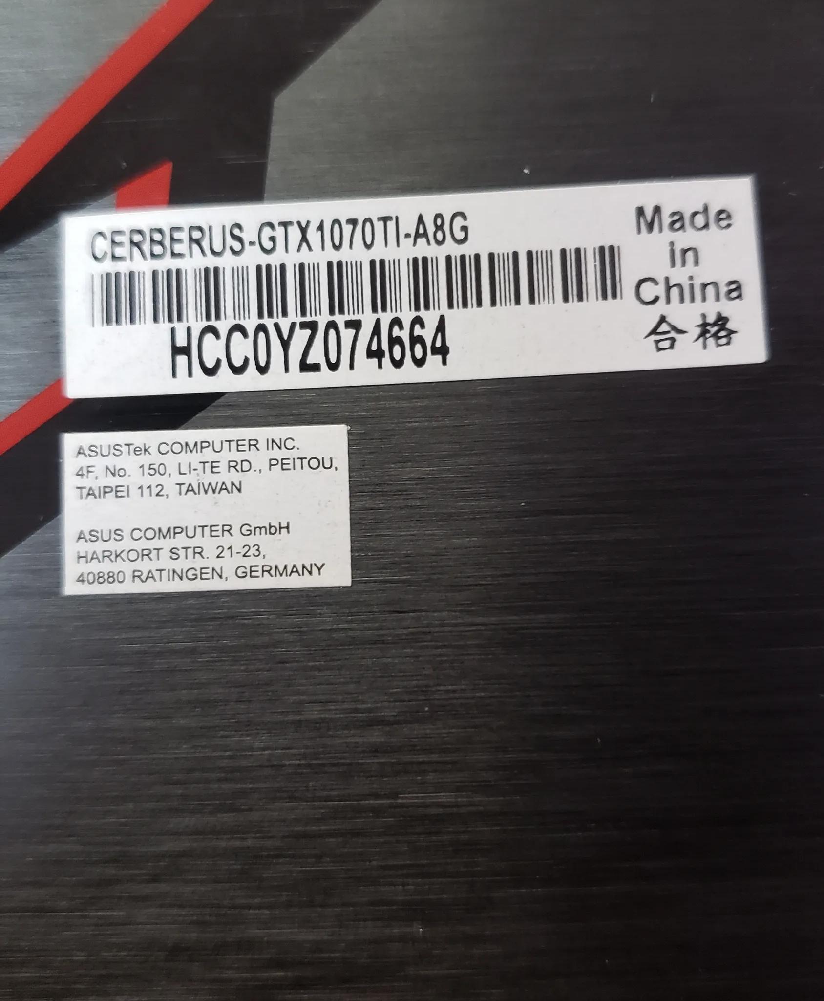 Asus Cerberus GTX 1070 Ti graphics card