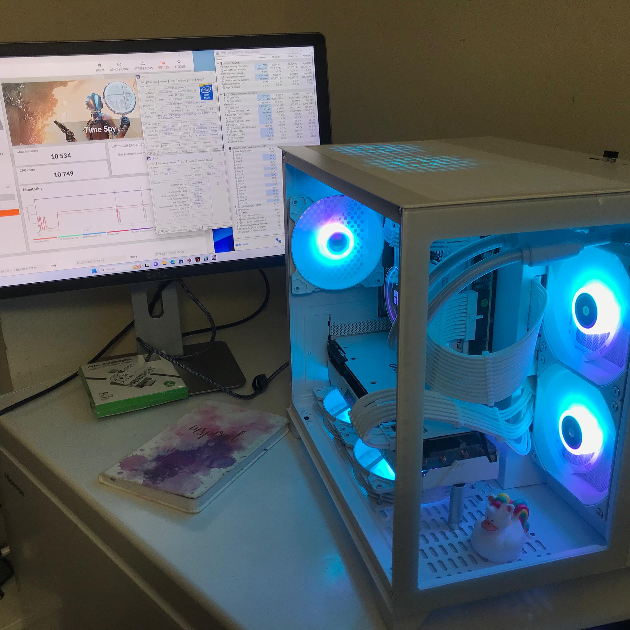 i9xeon 16c/32t 128GB RTX 2070 Super 8GB 1TB NVMe RGB Streaming/Gaming/ContentCreator PC Computer