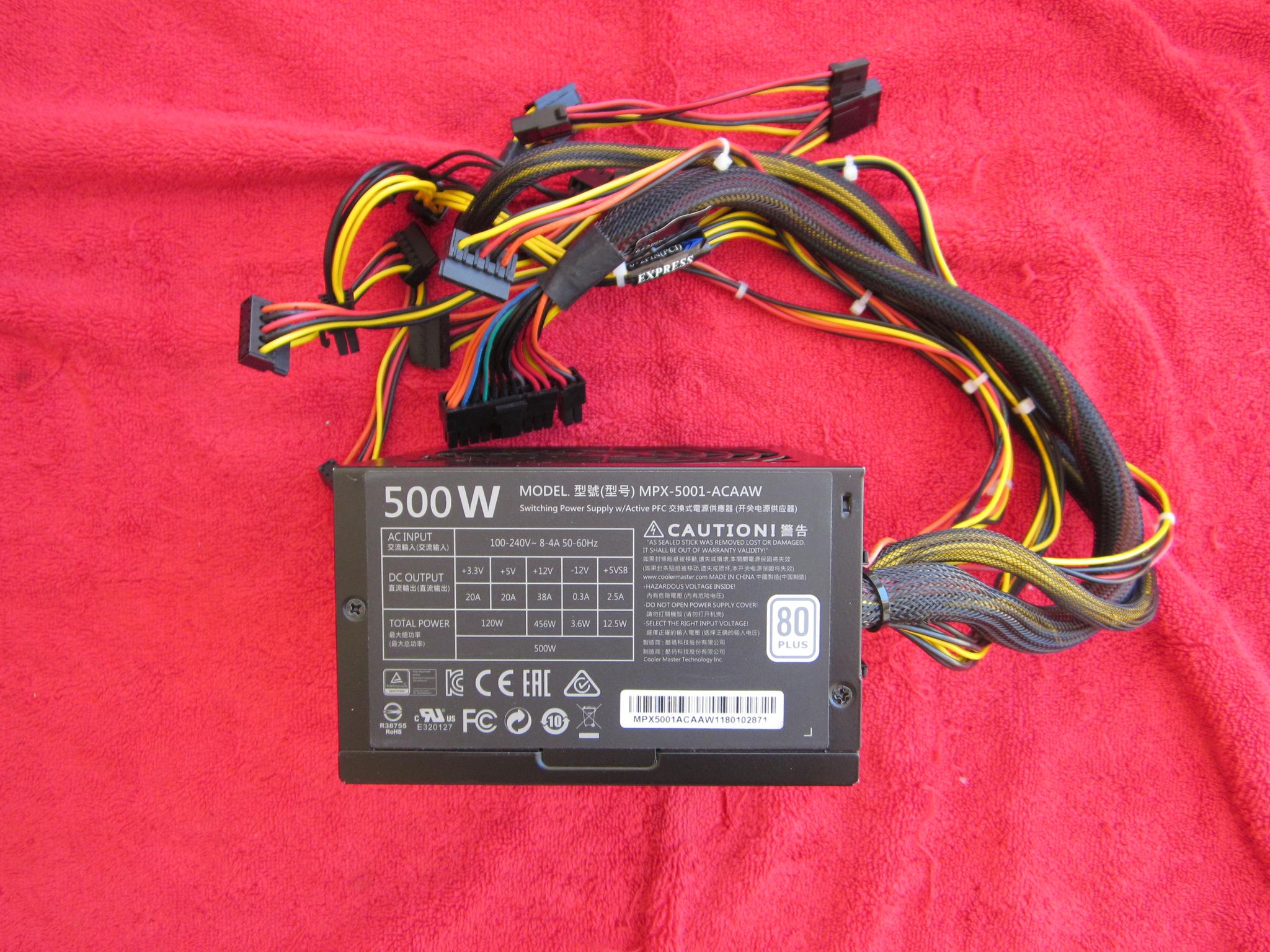 Cooler Master MasterWatt Lite 80+ 500w Power Supply