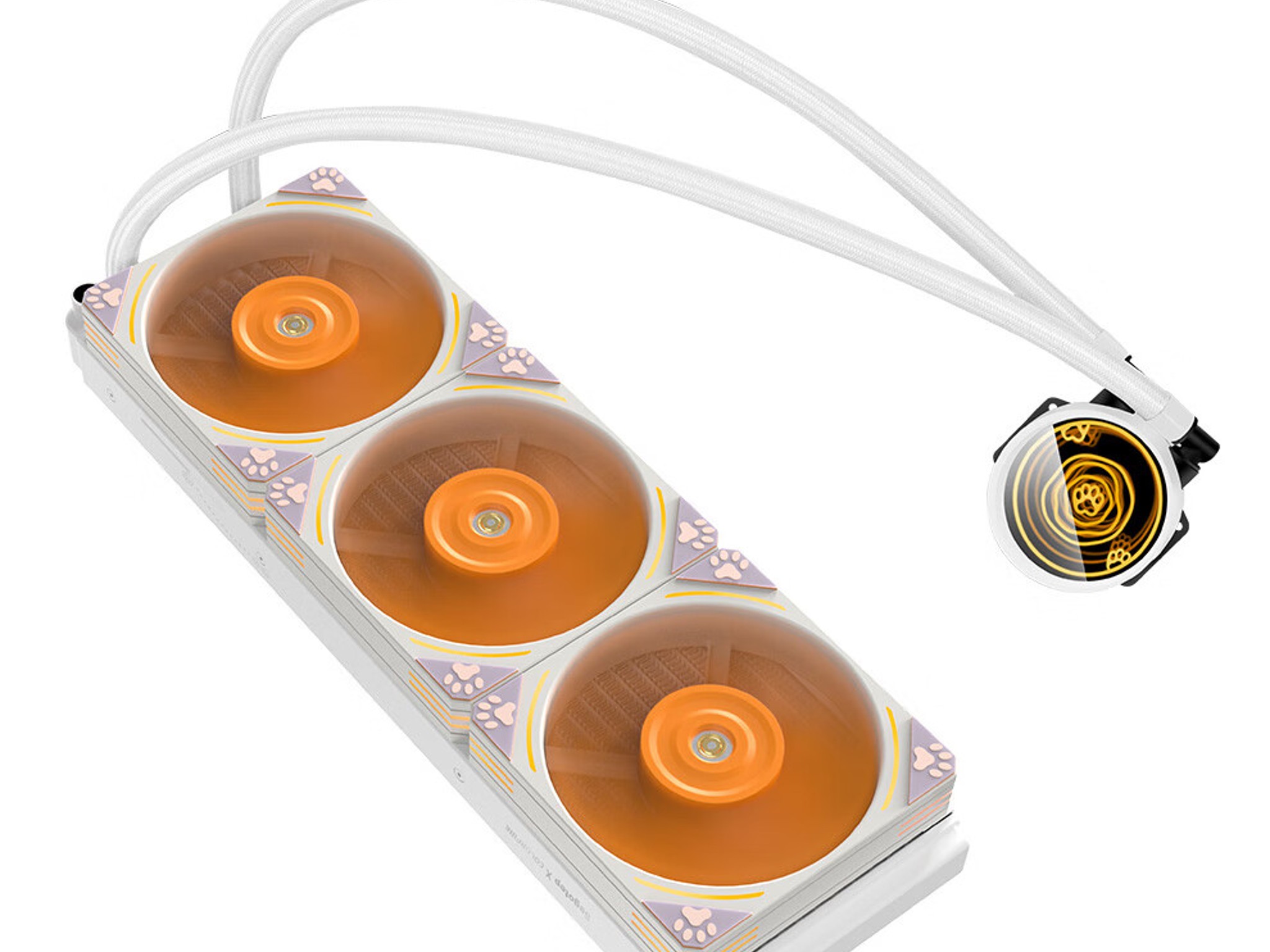 SEGOTEP Frozen 360 Meow Orange ARGB Desktop AIO Liquid CPU Cooler Orange Color