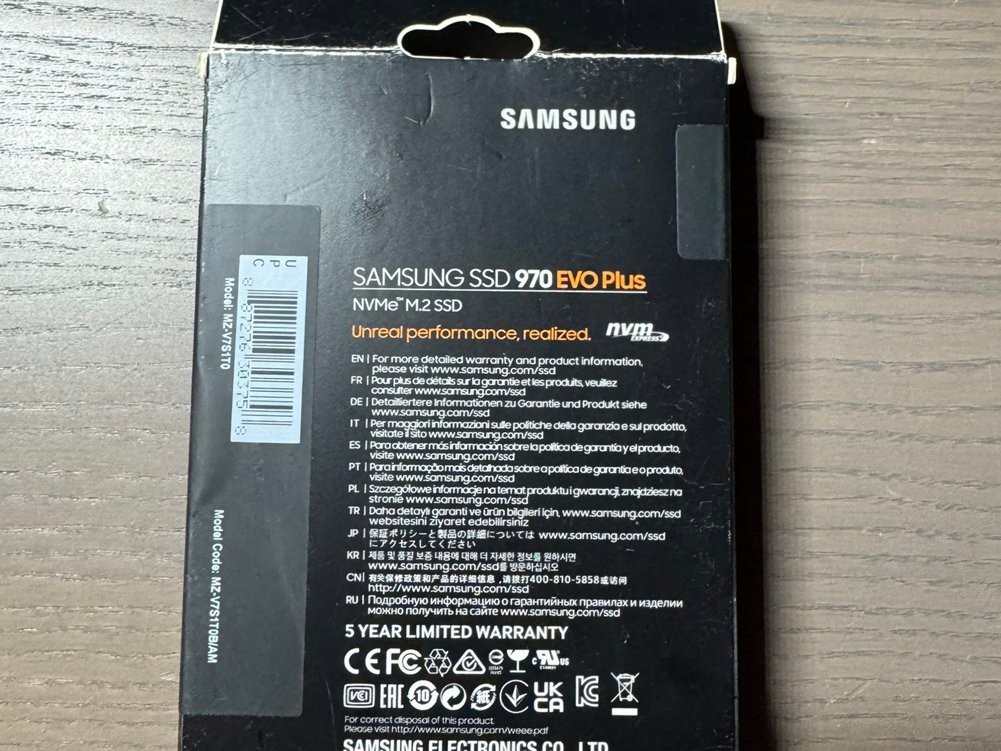 Samsung 970 EVO Plus 1TB M.2 PCIe NVMe Internal SSD MZ-V7S1T0B/AM New Sealed