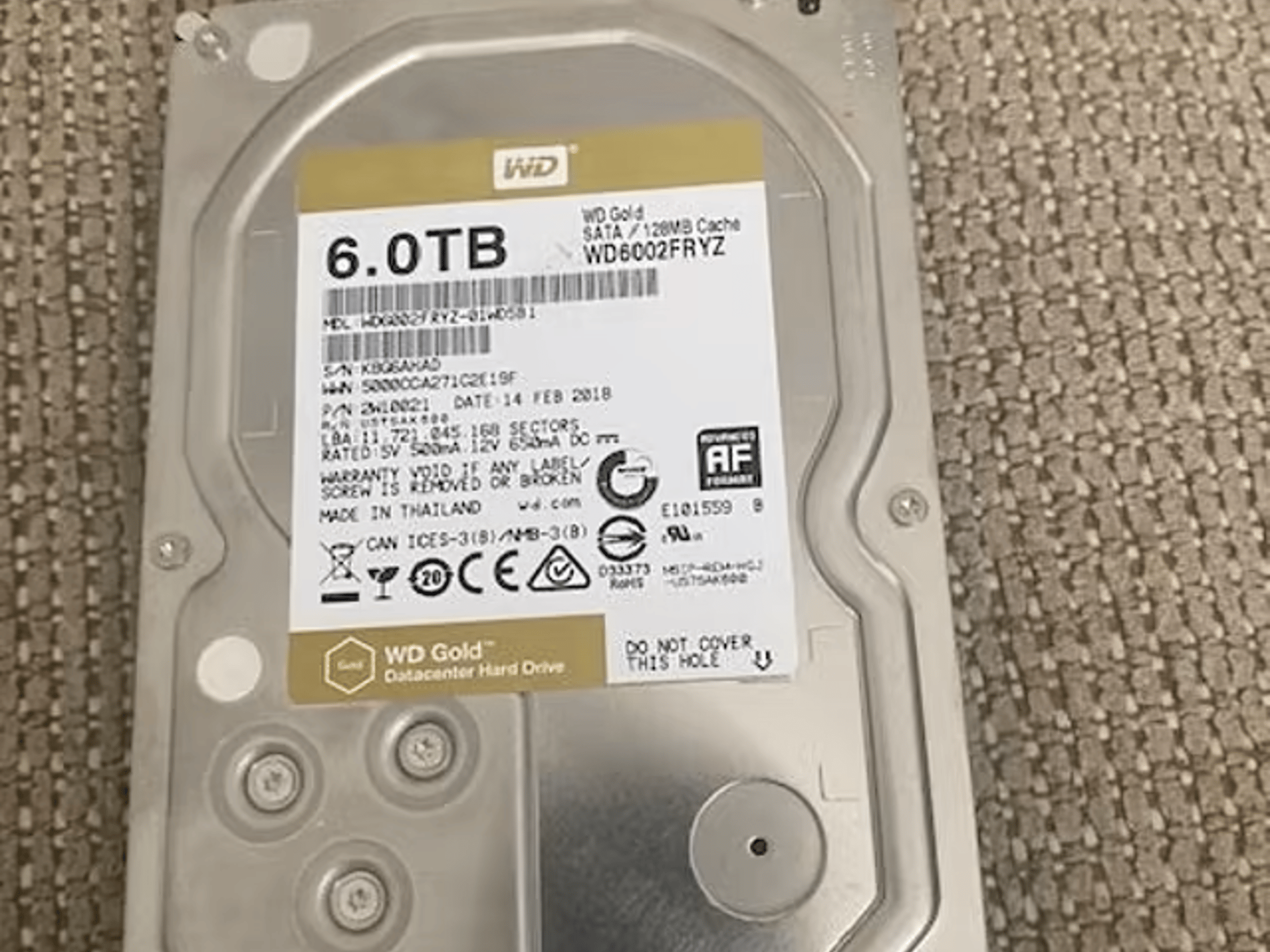 WD Gold 6TB - WD6002FRYZ
