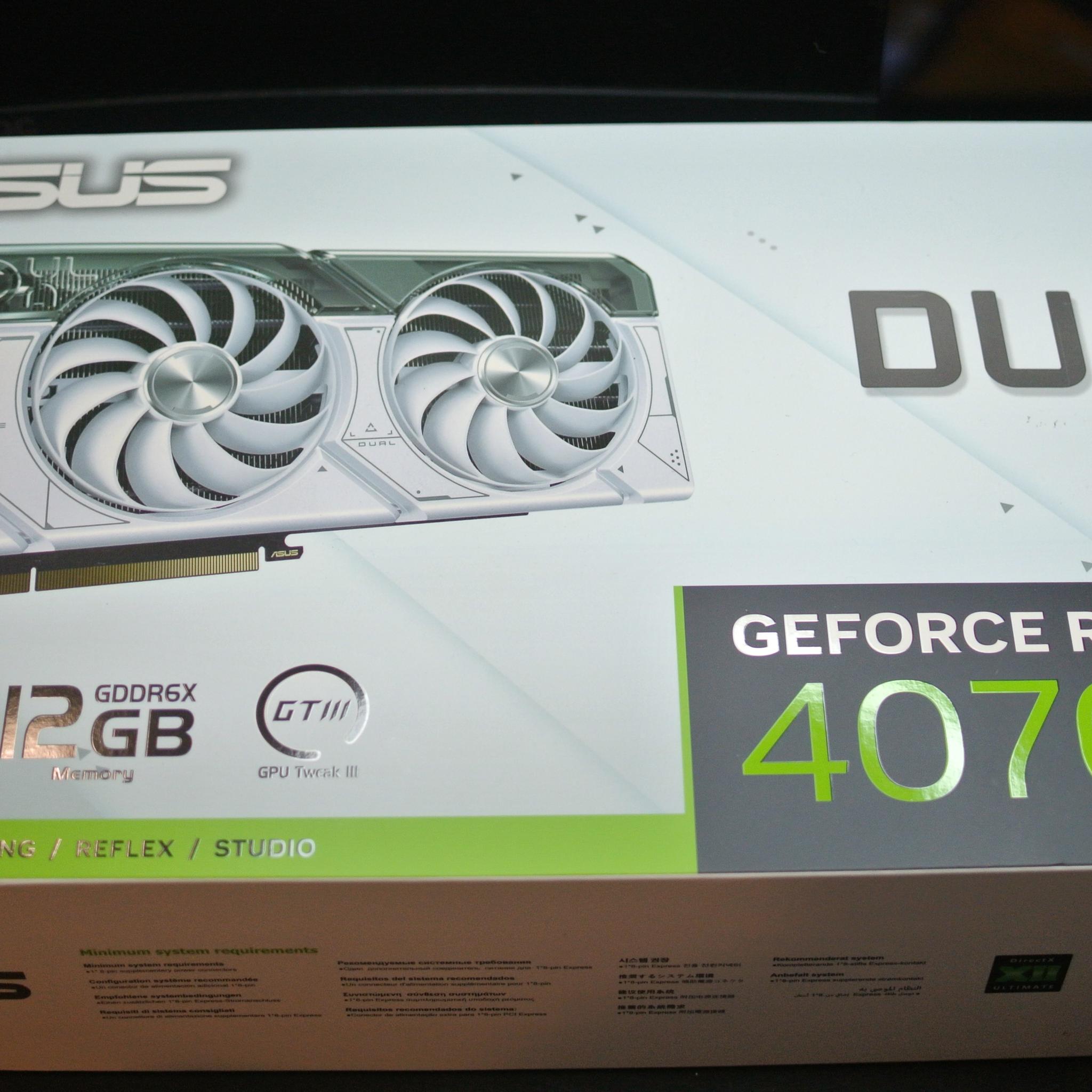Asus DUAL OC GeForce RTX 4070 12GB GDDR6X Graphics Card White GPU