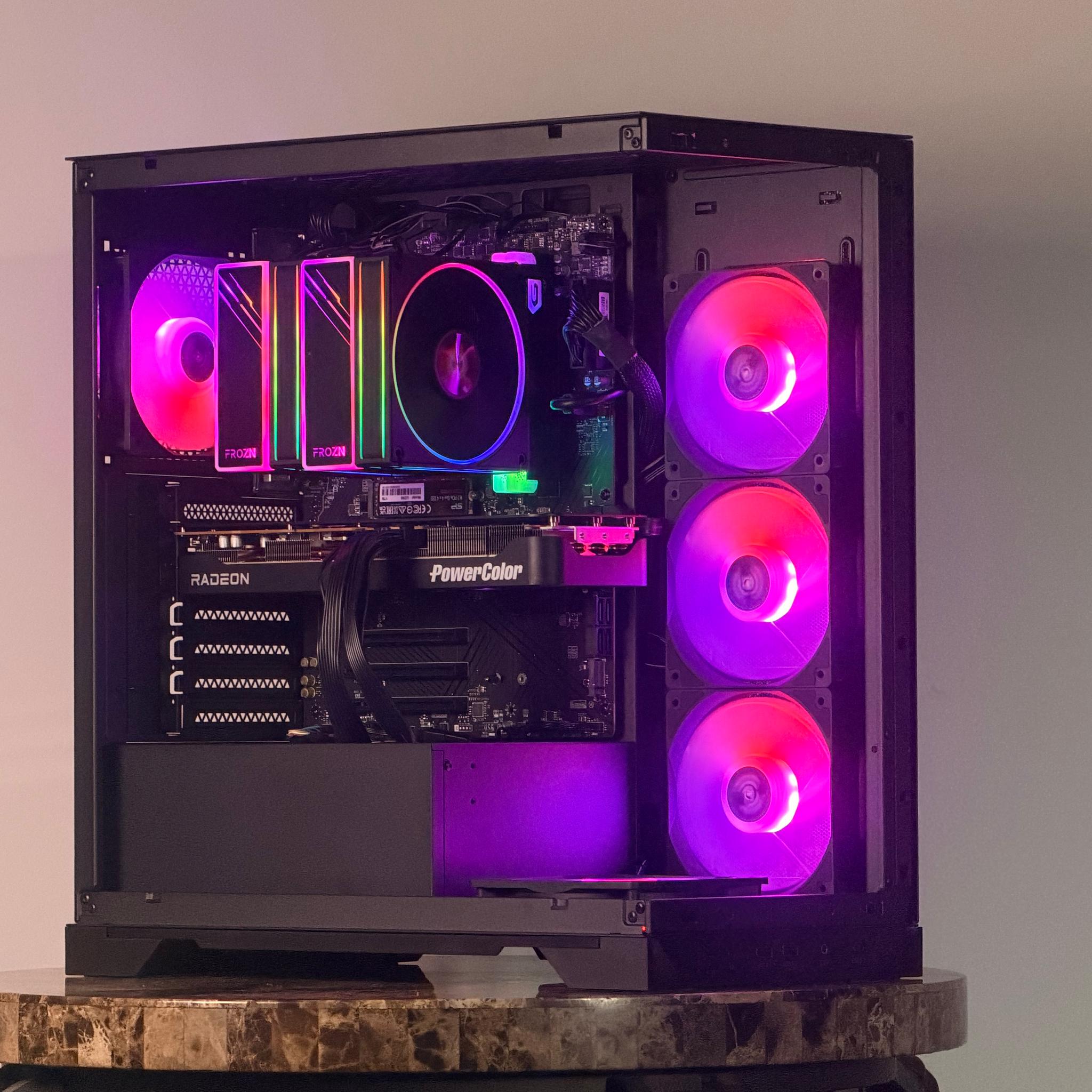FREE SHIPPING 🖤 🌈 Black RGB Gaming PC | RX 9070 16 GB | Ryzen 5 7600x | 1TB SSD | 32 GB DDR5